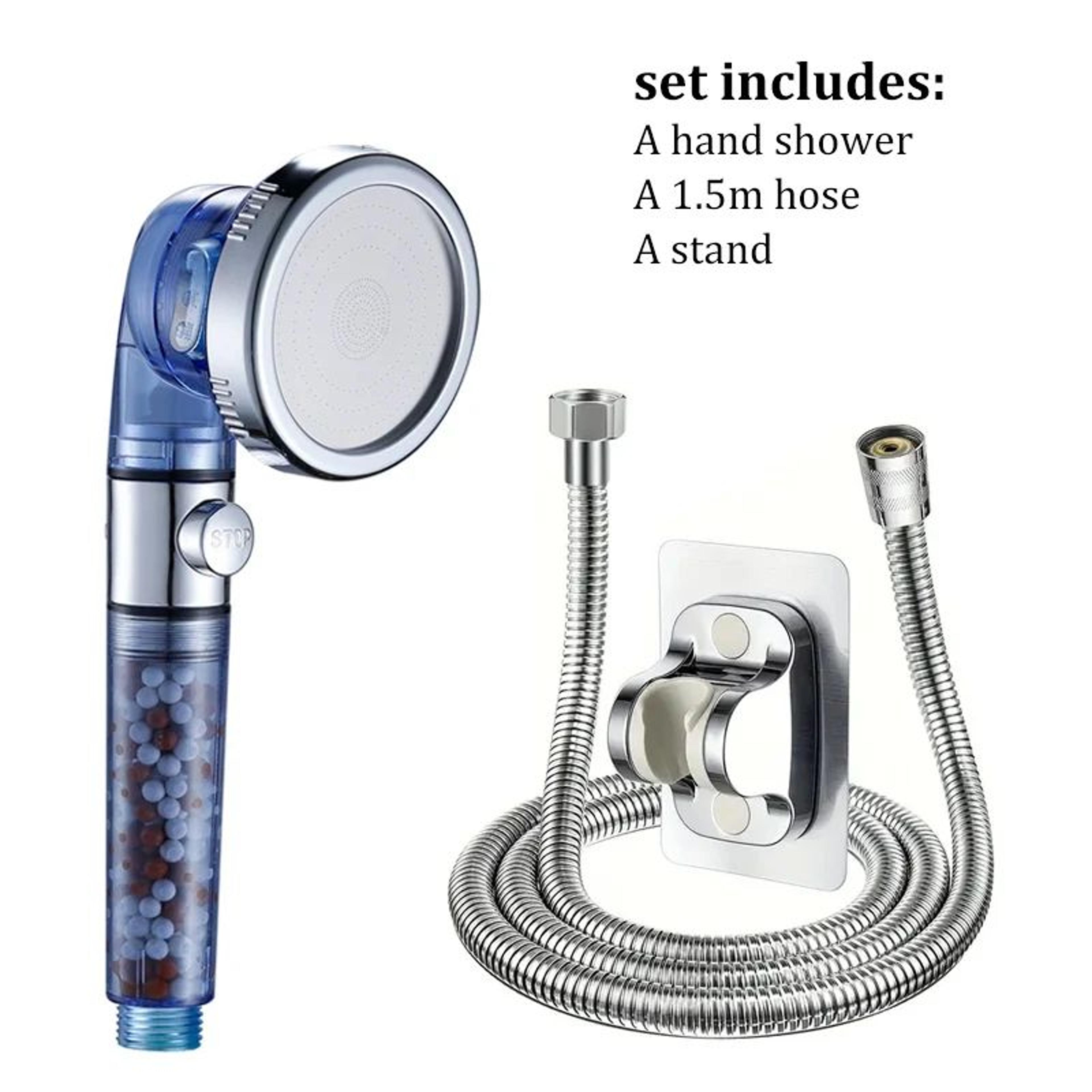 3Mode High Pressure Shower Head With Filtered Shower Head Beads  OneTouch Stop  WaterSaving Handhel 8