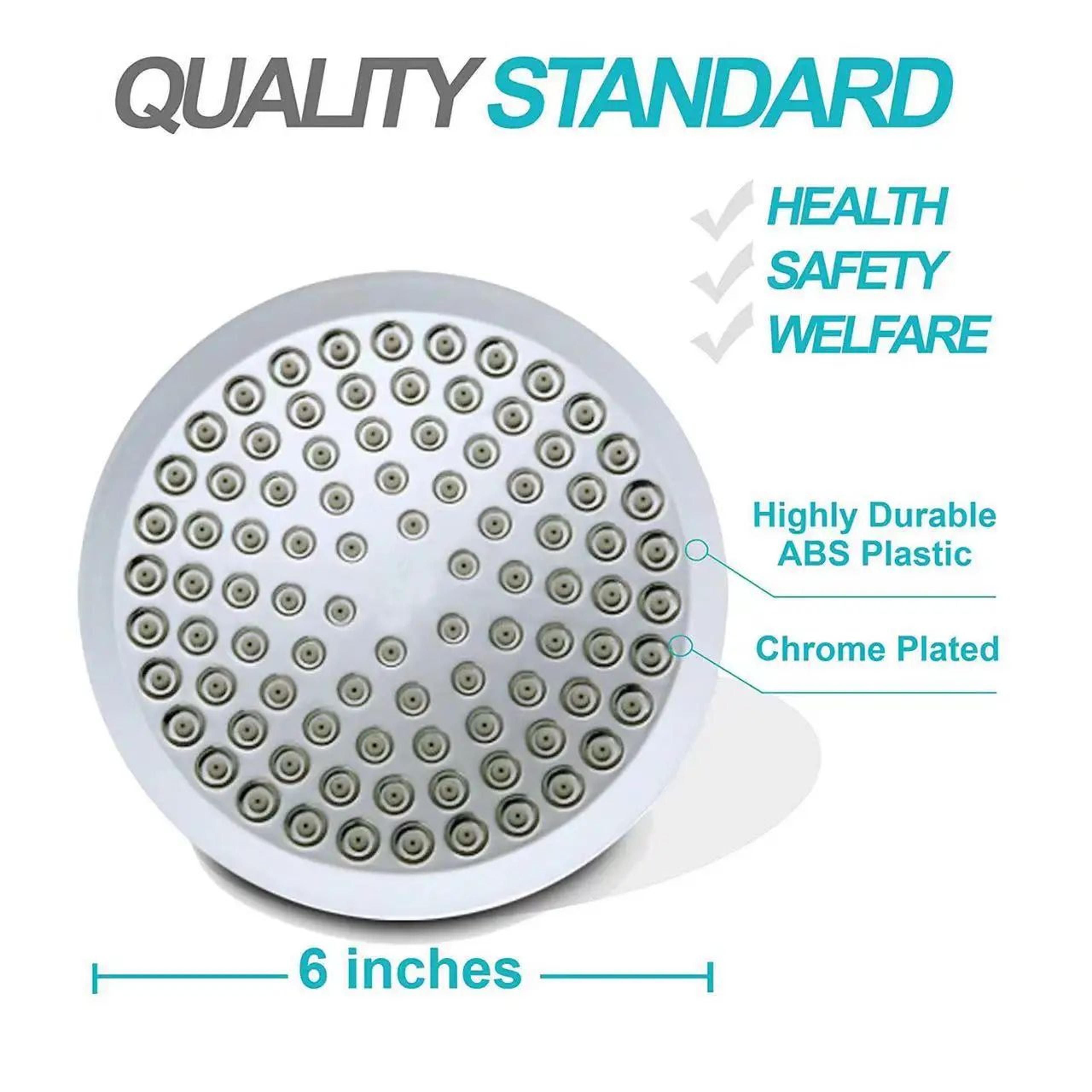 High Pressure Shower Head Set With 6Inch Rainfall Shower Head  Adjustable Shower Arm Extension Elec 2