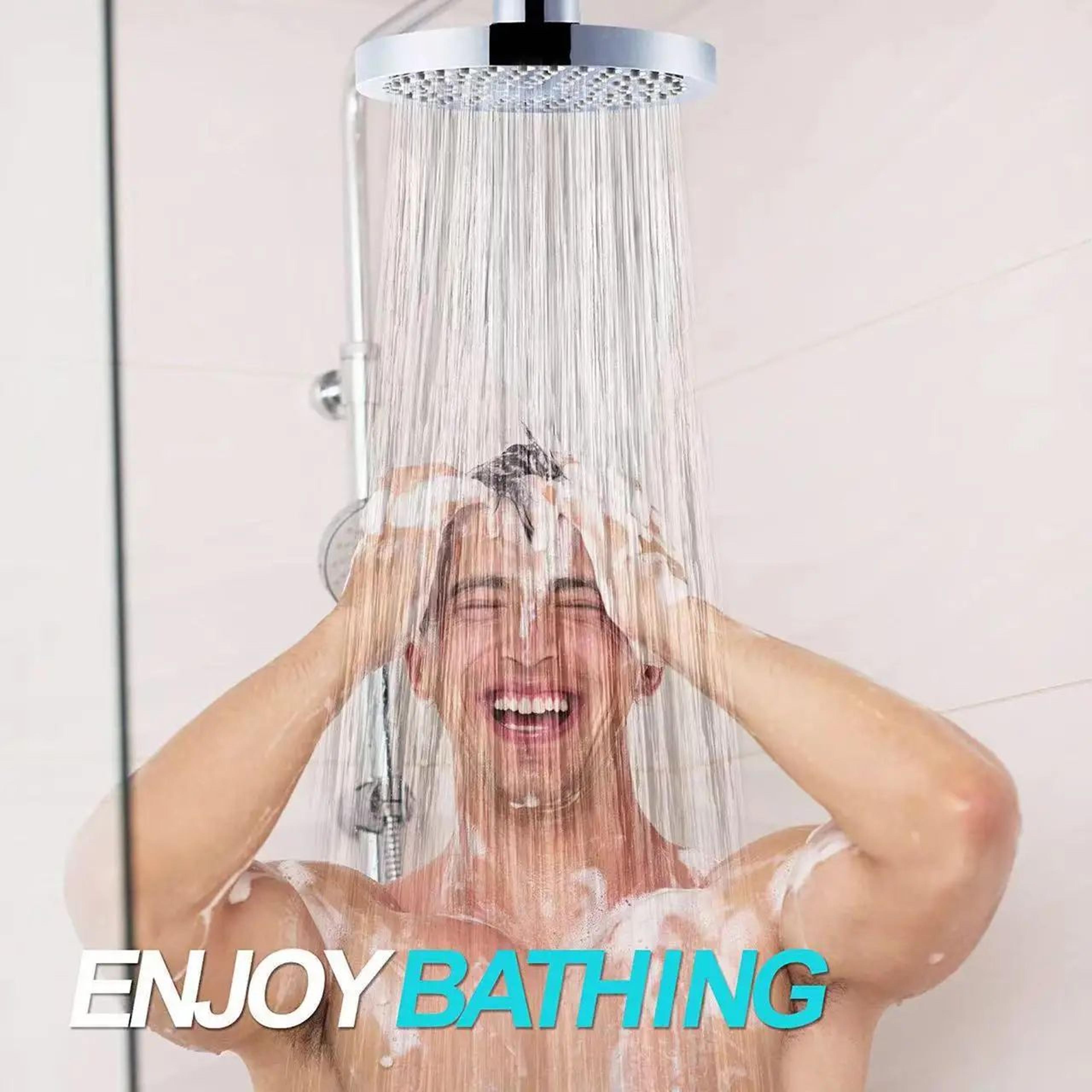 High Pressure Shower Head Set With 6Inch Rainfall Shower Head  Adjustable Shower Arm Extension Elec 4