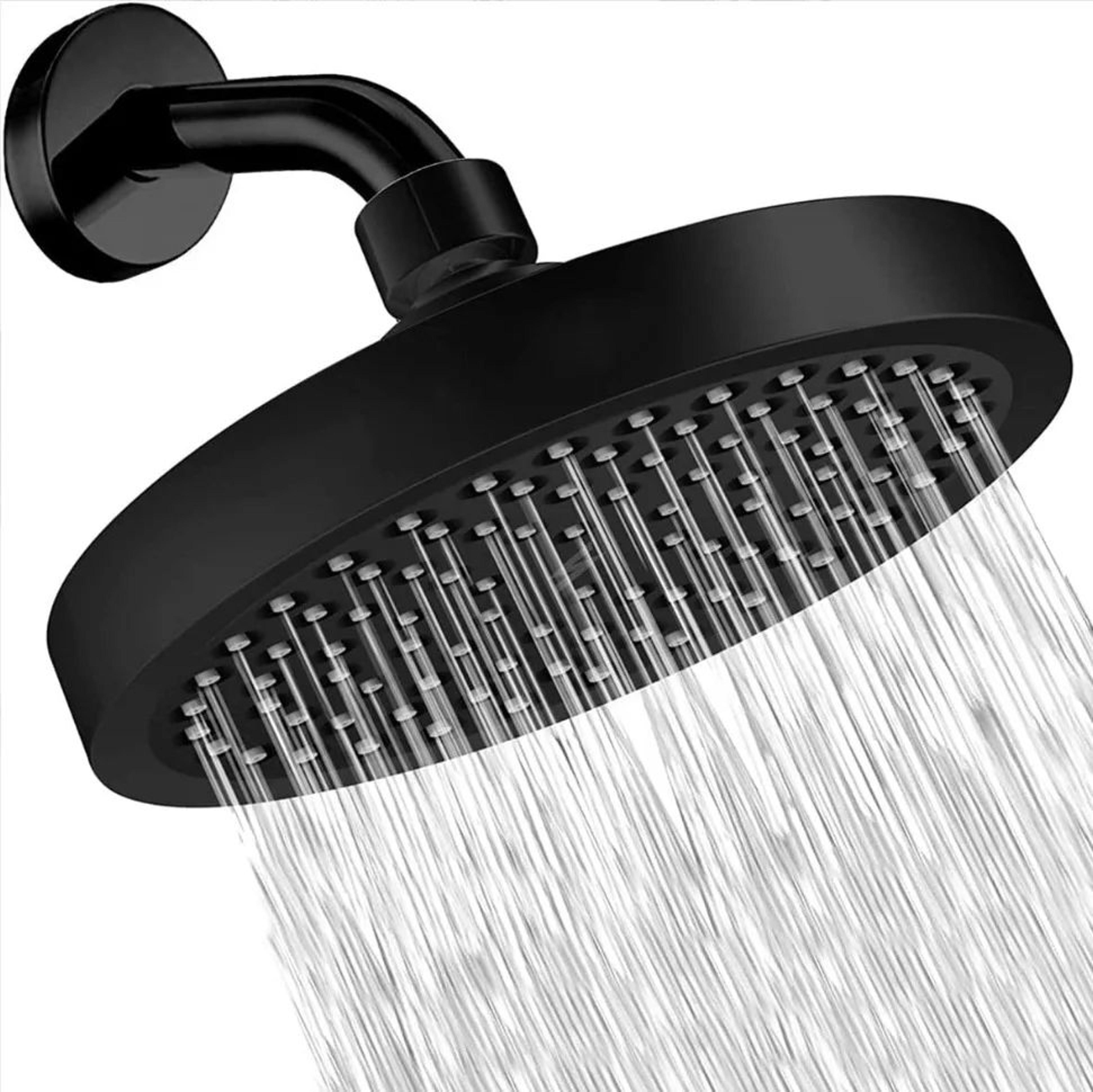 High Pressure Shower Head Set With 6Inch Rainfall Shower Head  Adjustable Shower Arm Extension Elec 9