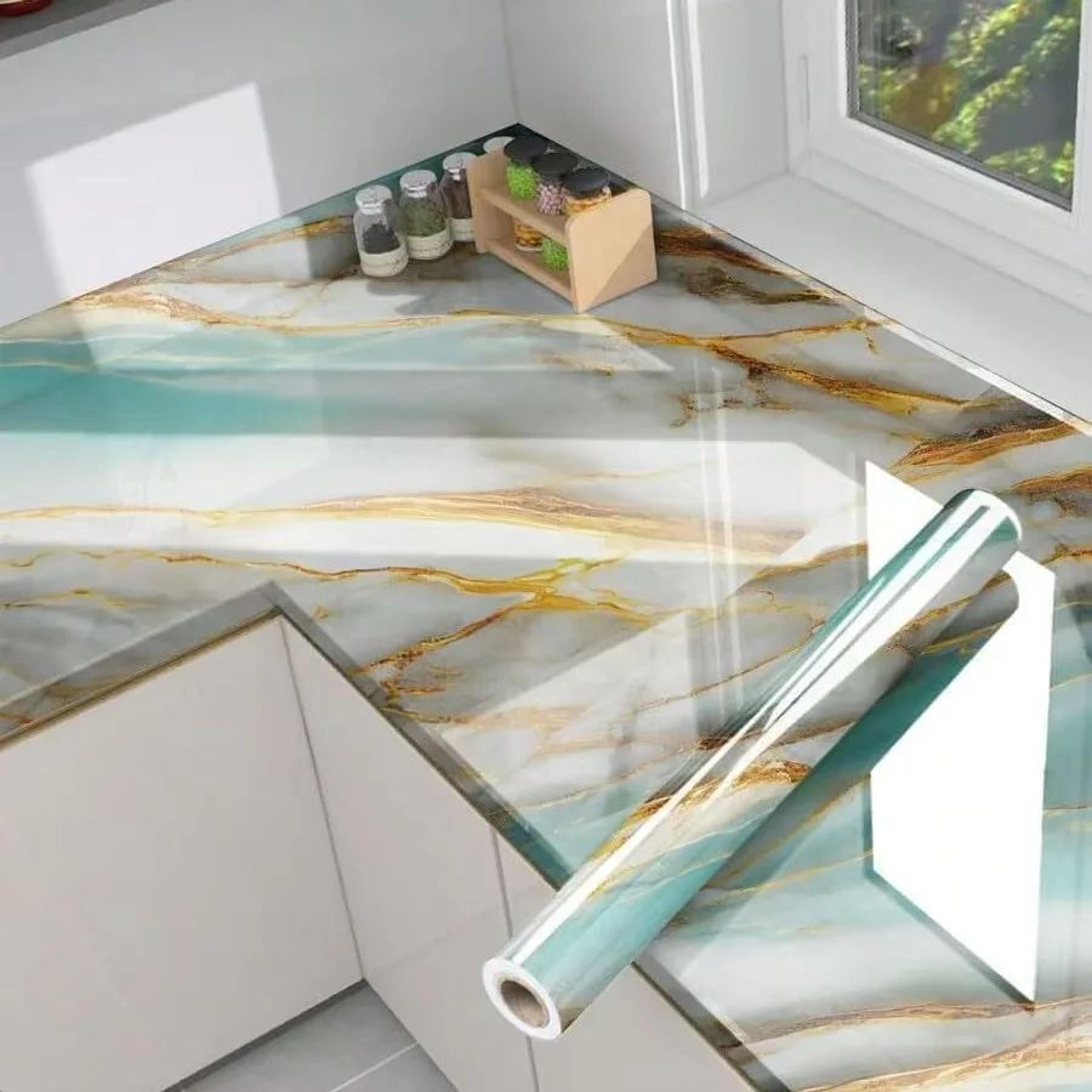 heatshield peel & stick backsplash film - waterproof tile stickers, oil-proof kitchen wallpaper for cabinets