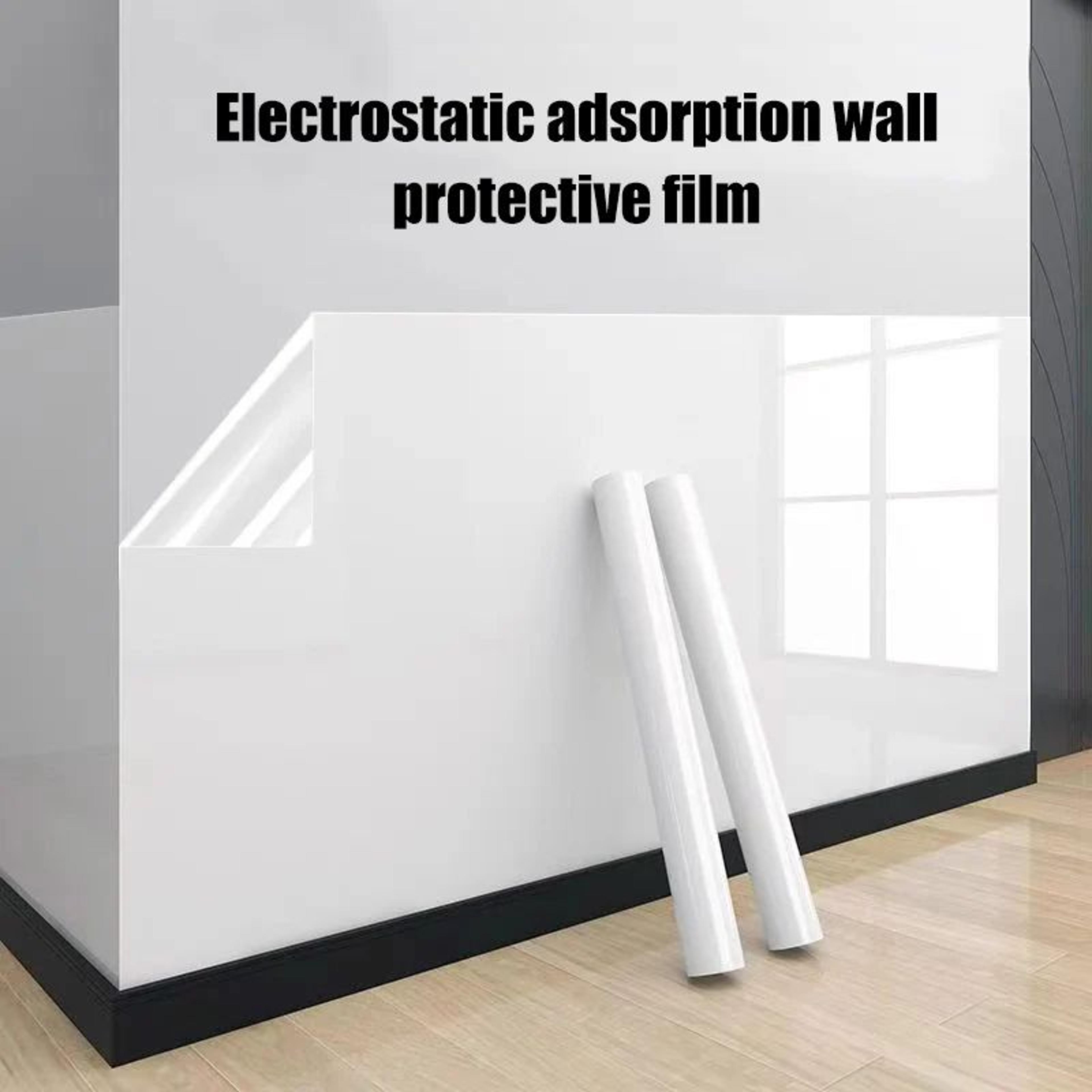 Electrostatic Clear Wall Protector Film  OilProof AntiScuff Removable Wall Protection Sticker 1