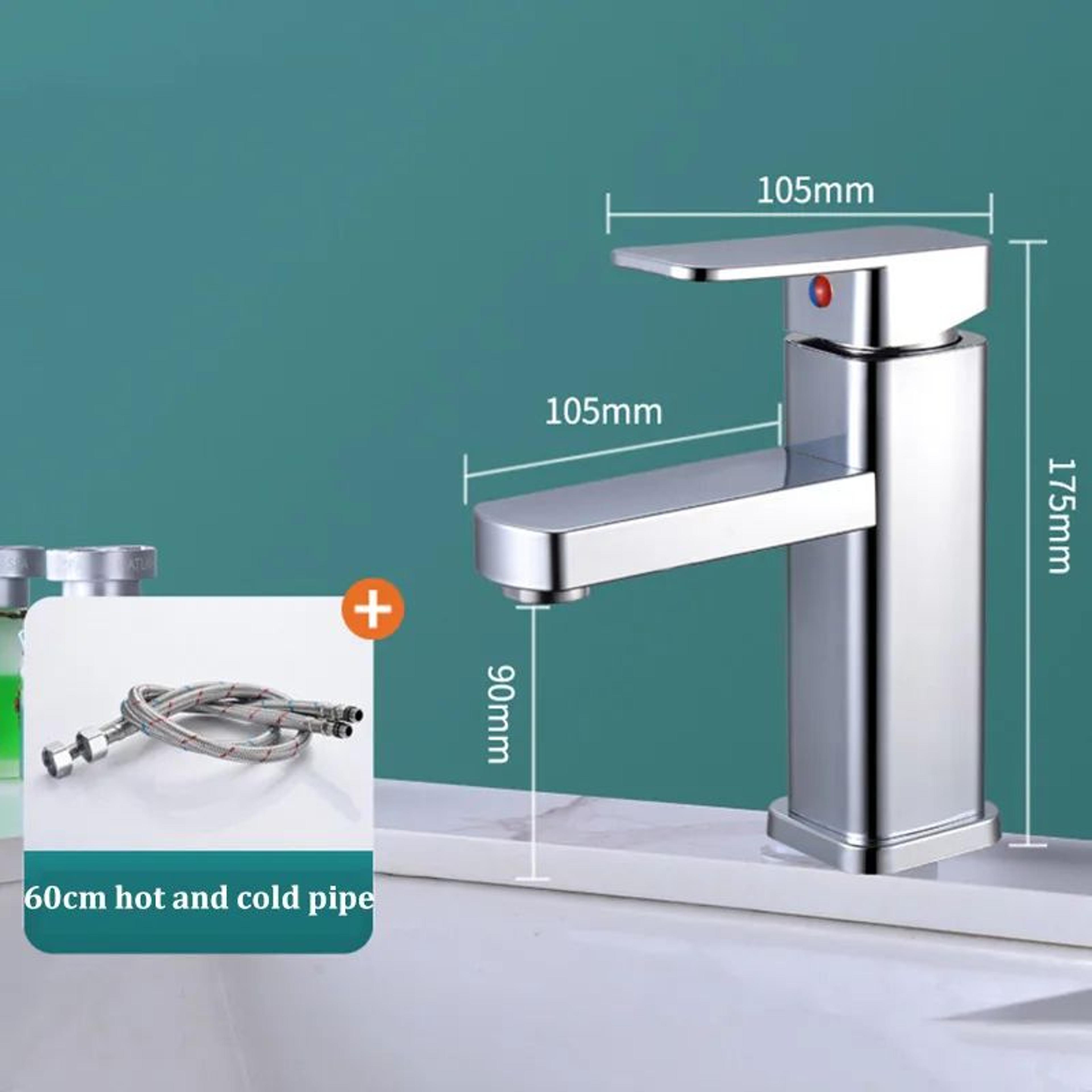 Modern Matte Black Stainless Steel Square Hot And Cold Basin Faucet  Sleek Kitchen  Bathroom Mixer  8
