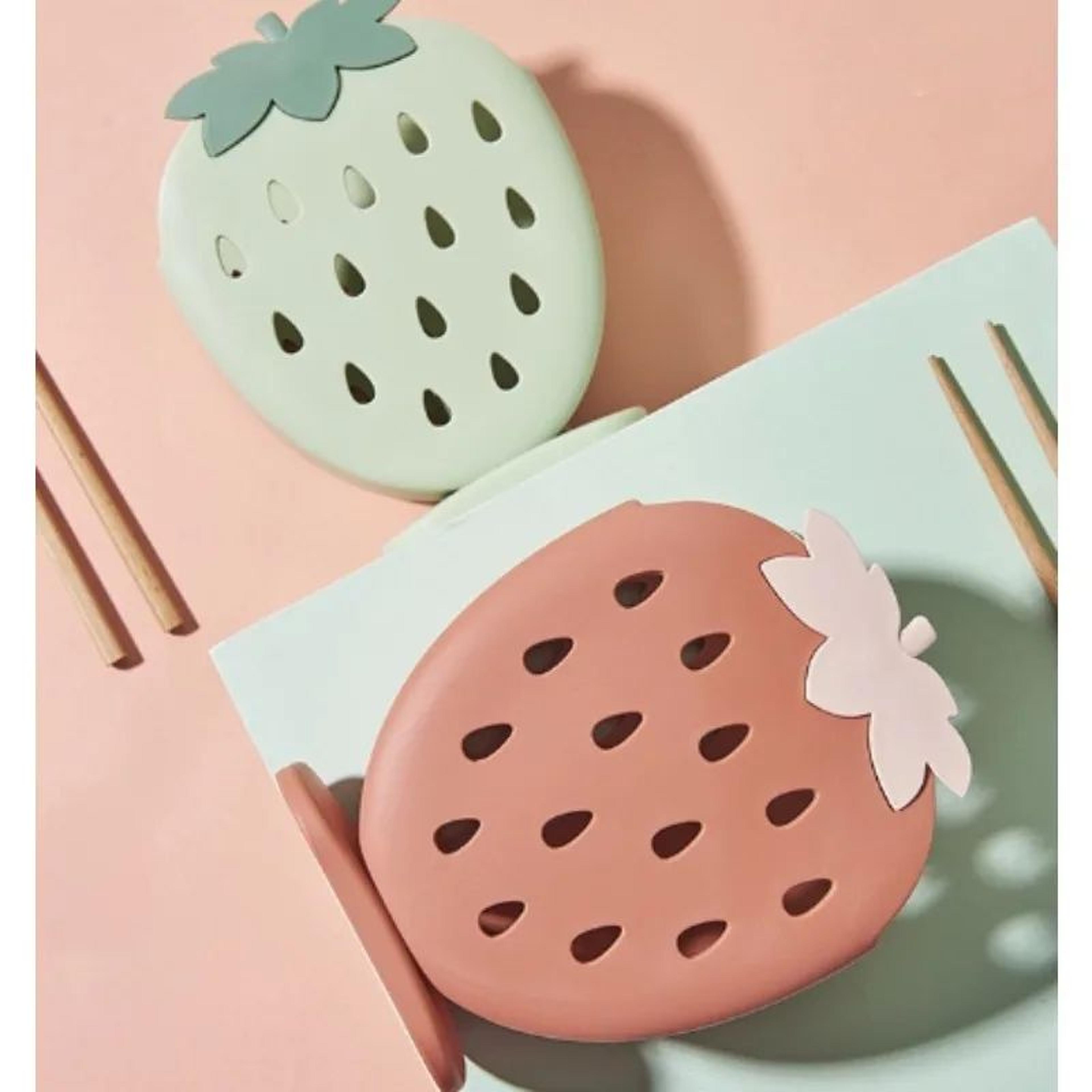 Strawberry Kitchen Utensil Holder With Drainage  Cute Countertop  Sink Caddy Organizer 5