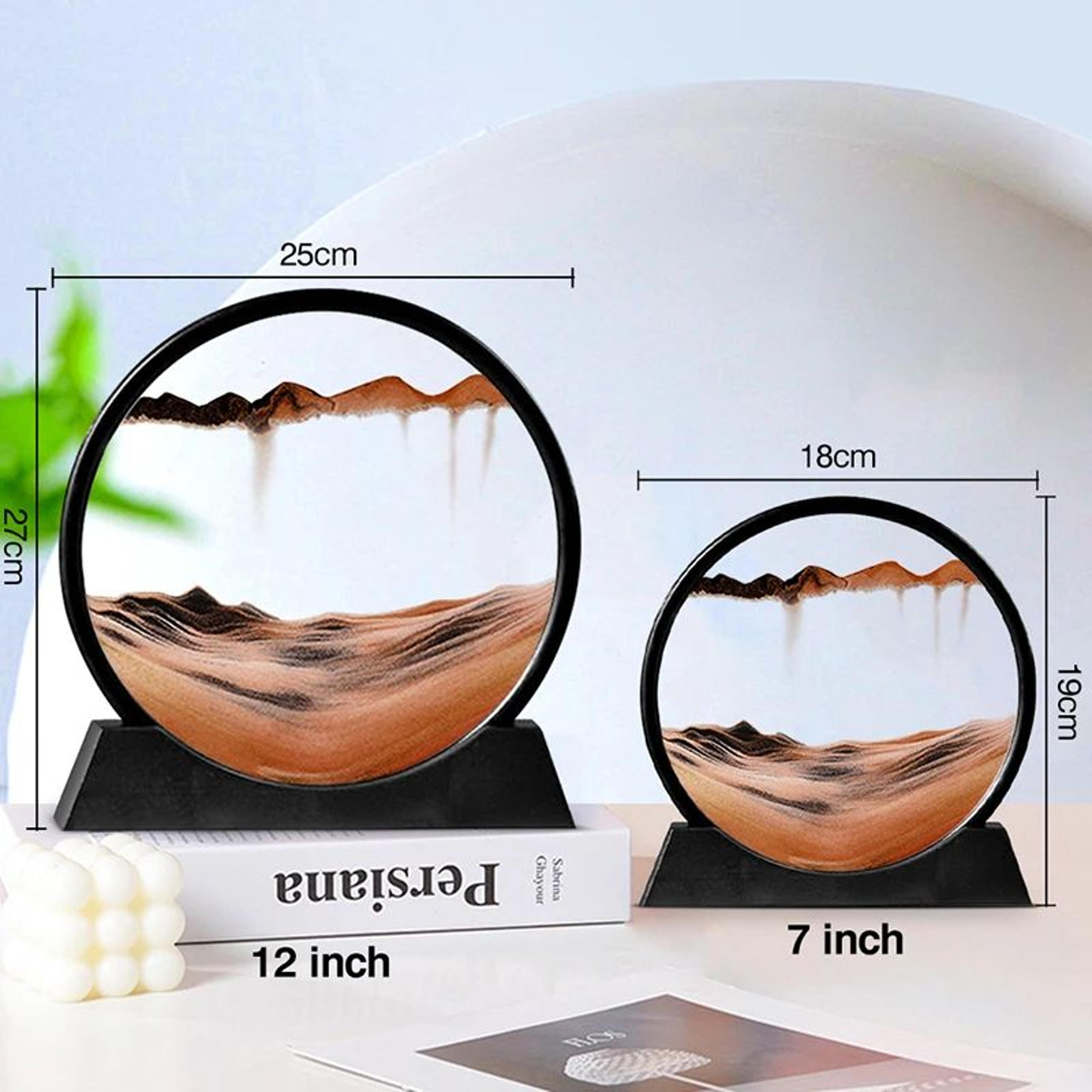 Deep Sea Moving Sand Art Picture  Round Glass 3D Sandscape In Motion Frame 7  12 1