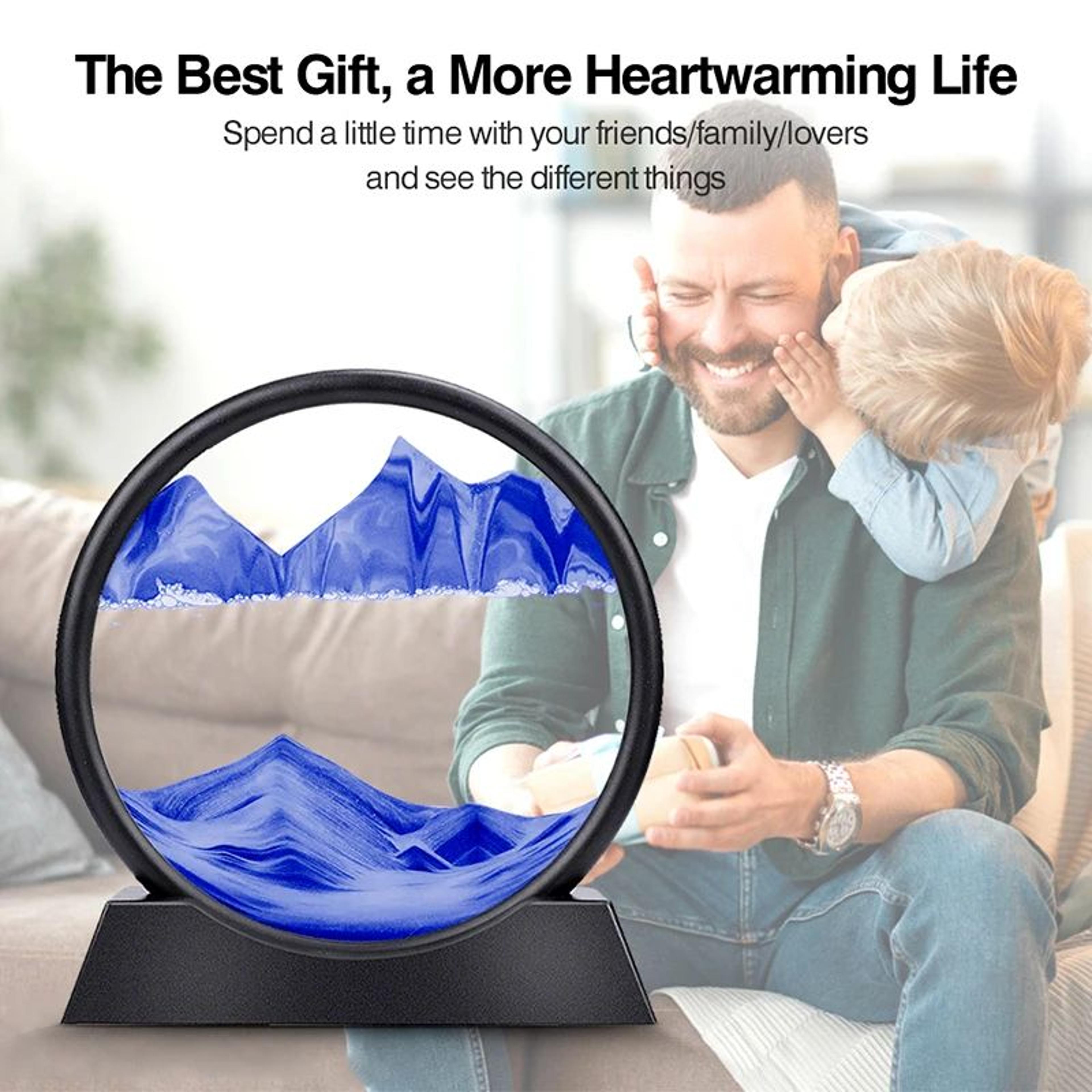 Deep Sea Moving Sand Art Picture  Round Glass 3D Sandscape In Motion Frame 7  12 4