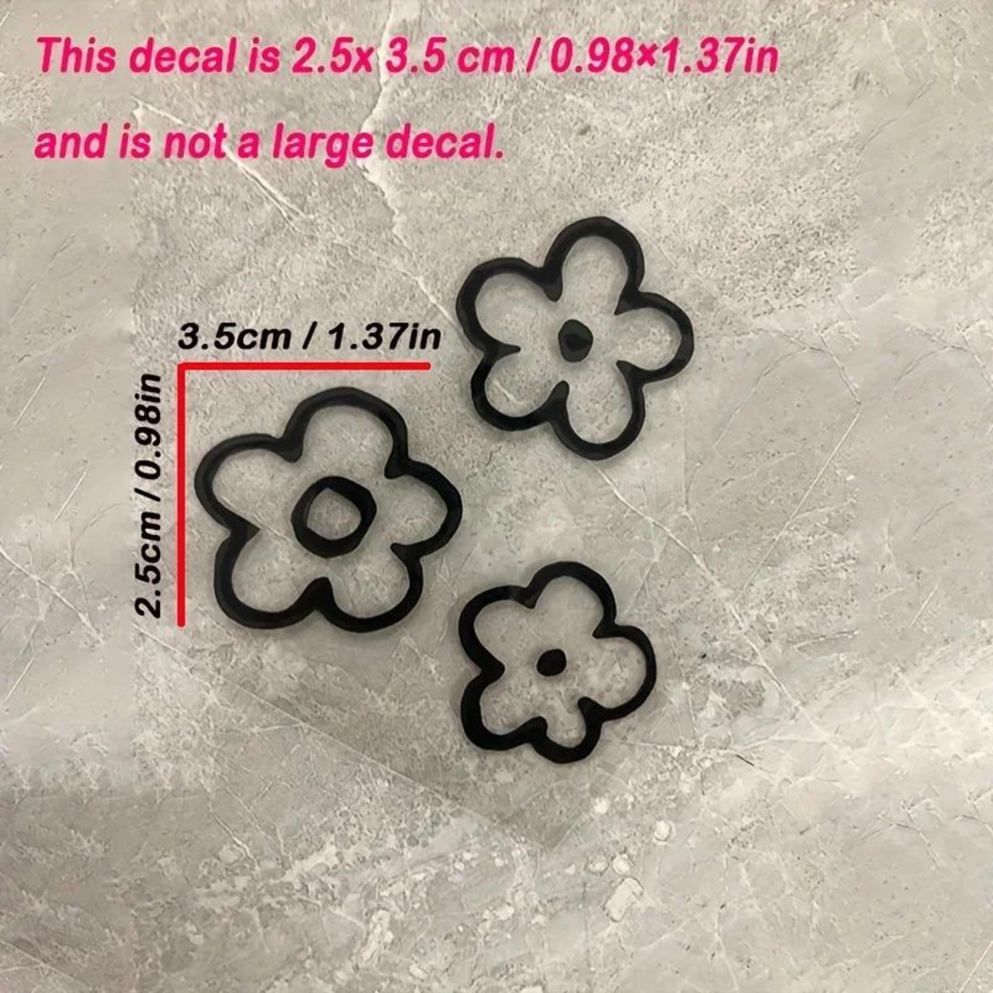 Flower Car Decal Set 3PCS  Waterproof Car Mirror Stickers  Bumper Decoration Stickers For A Cute 1