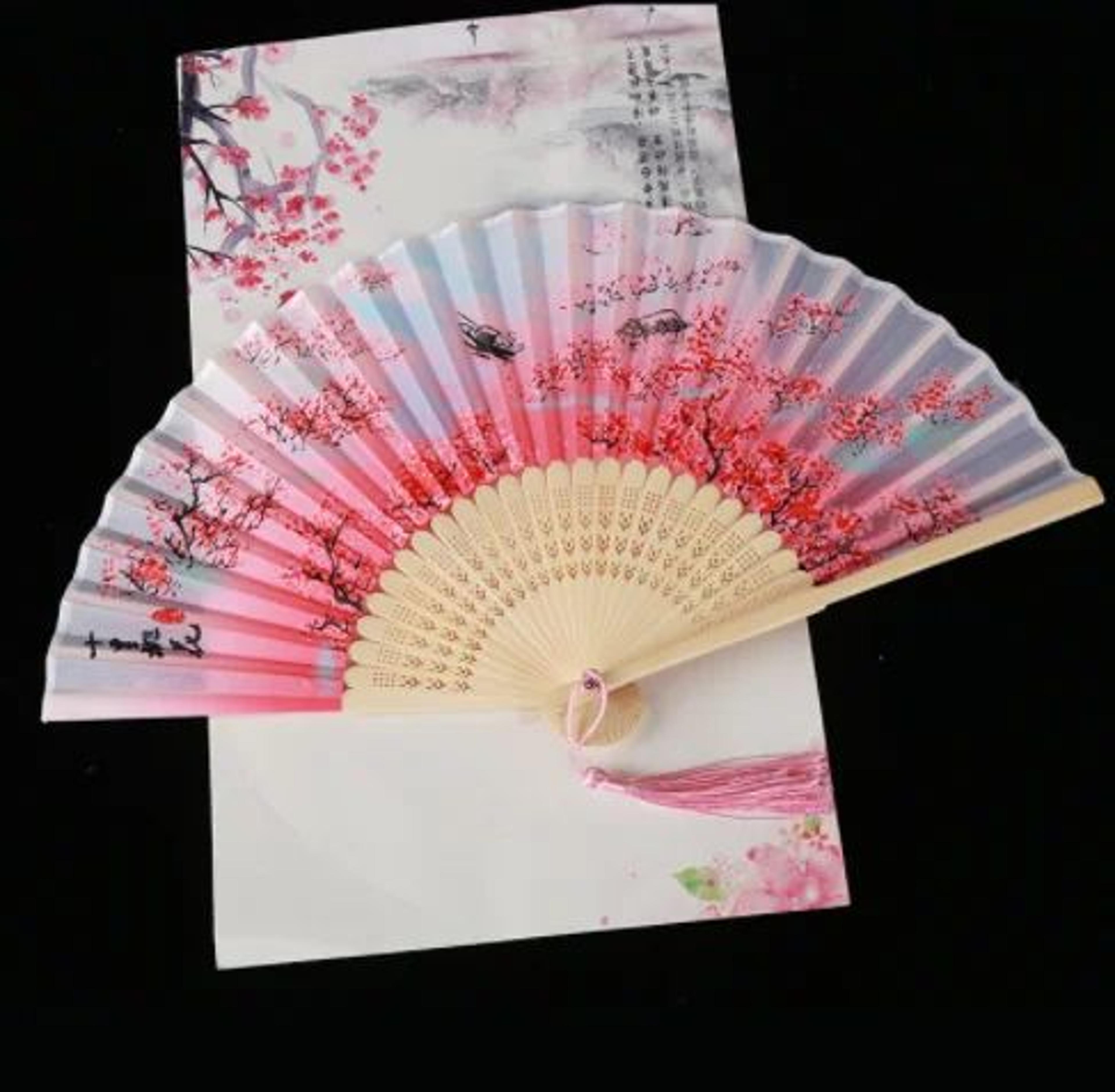 Retro Japanese Folding Fan  Elegant Japanese Folding Fan For Women Dance  Home Decor 12