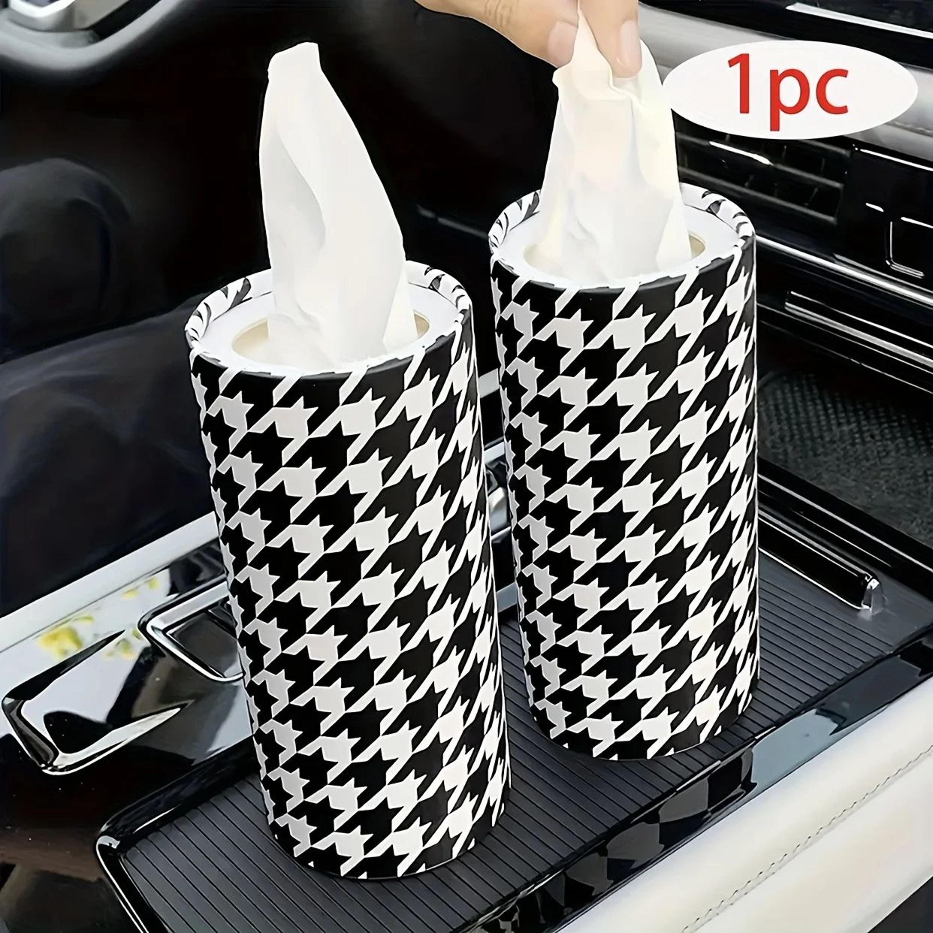 Cute Cartoon Car Tissue Box Organizer  Hanging Plush Car Tissue Box With Multipurpose Storage 2