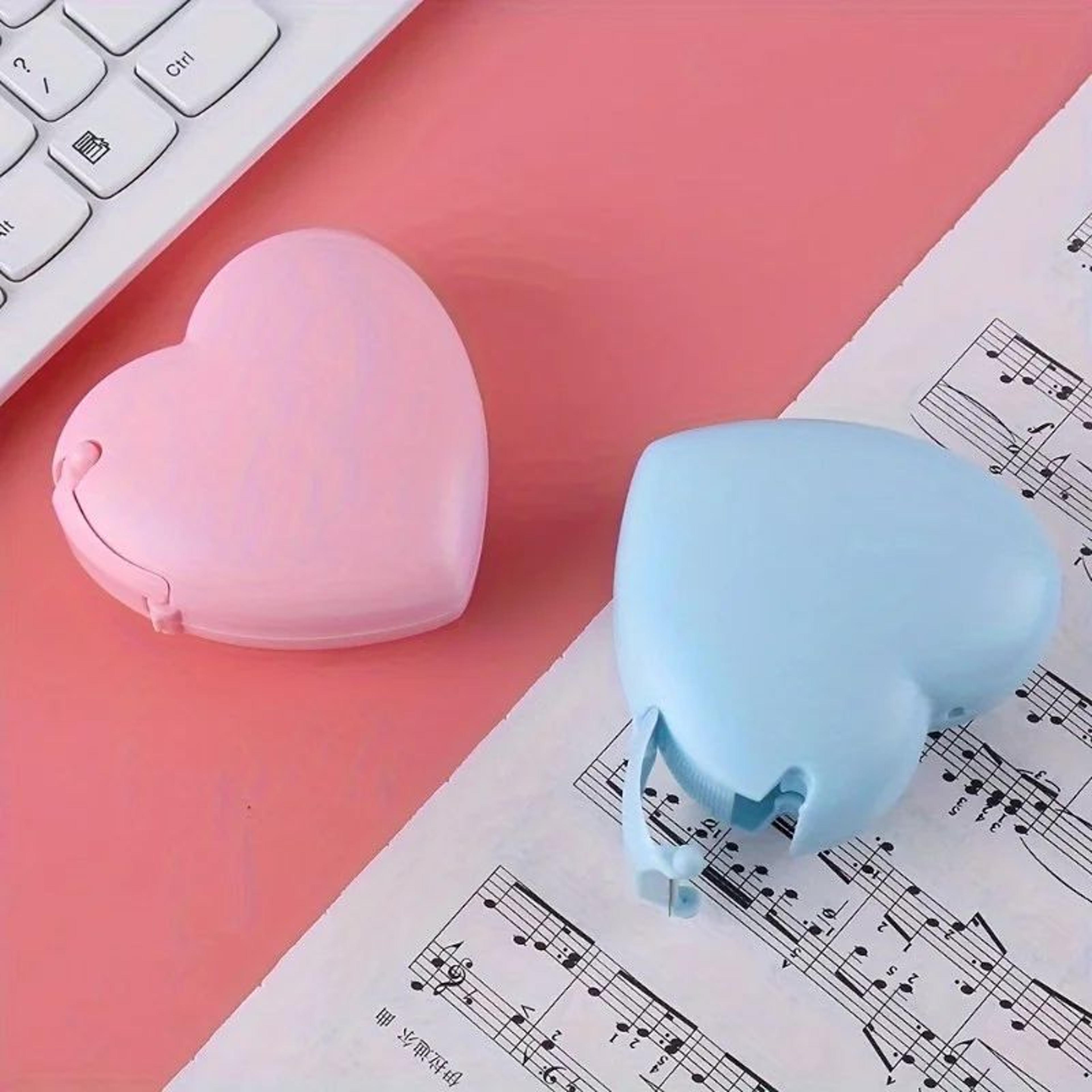 HeartShaped Portable Tape Dispenser With Invisible Tape  Cute Desk  School Tape Cutter 4