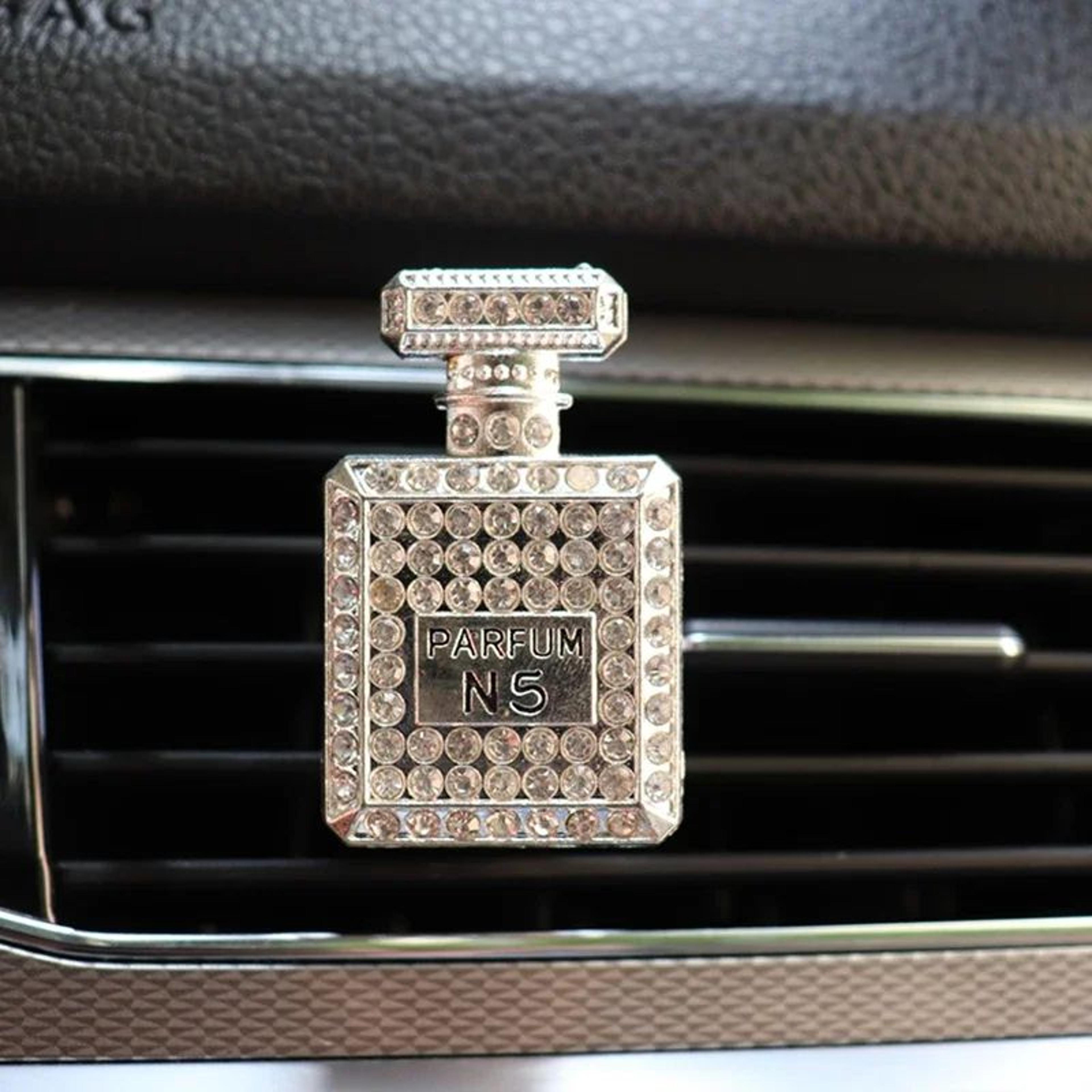 Diamond Crystal Perfume Bottle Vent Clip  Elegant Car Vent Air Freshener  Luxe Crystal Car Diffuser 1