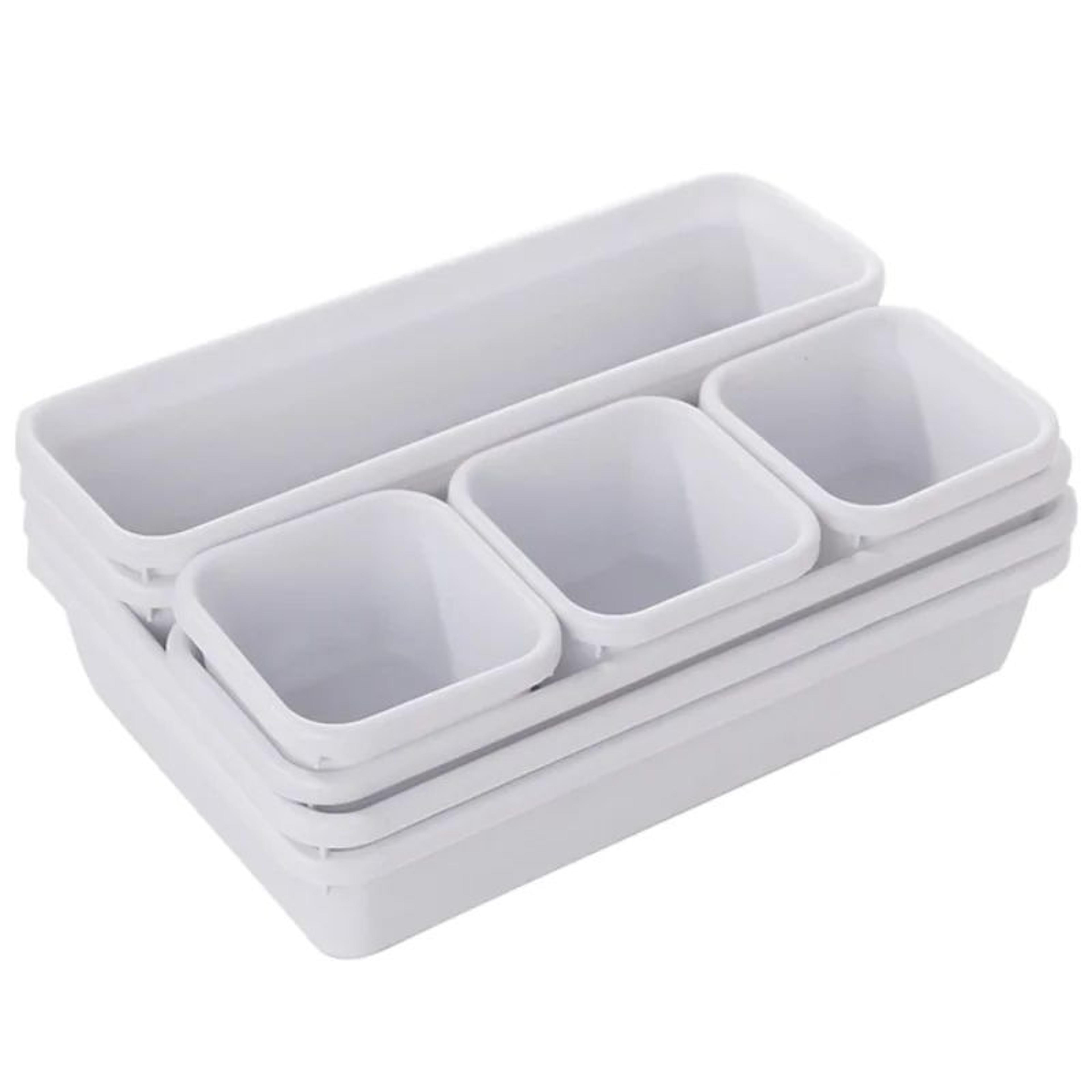 Modular 8Piece Drawer Organizer Set  Stackable Desktop Storage Box Trays For Makeup Kitchen  Bedroo 6