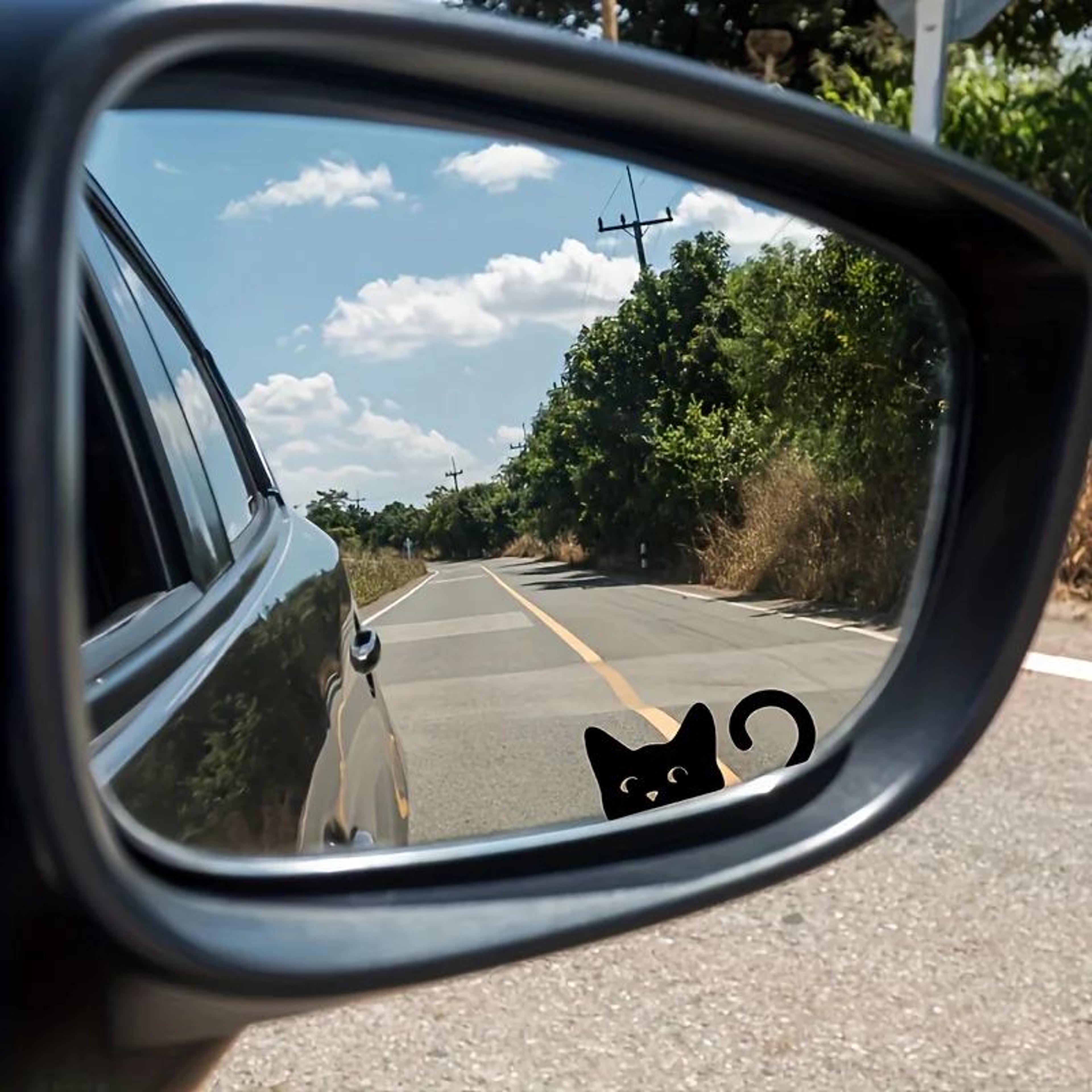 Peeking Cat Car Mirror Stickers 4Pack Waterproof Vinyl Funny Decals For Rearview Mirrors  Windows 4