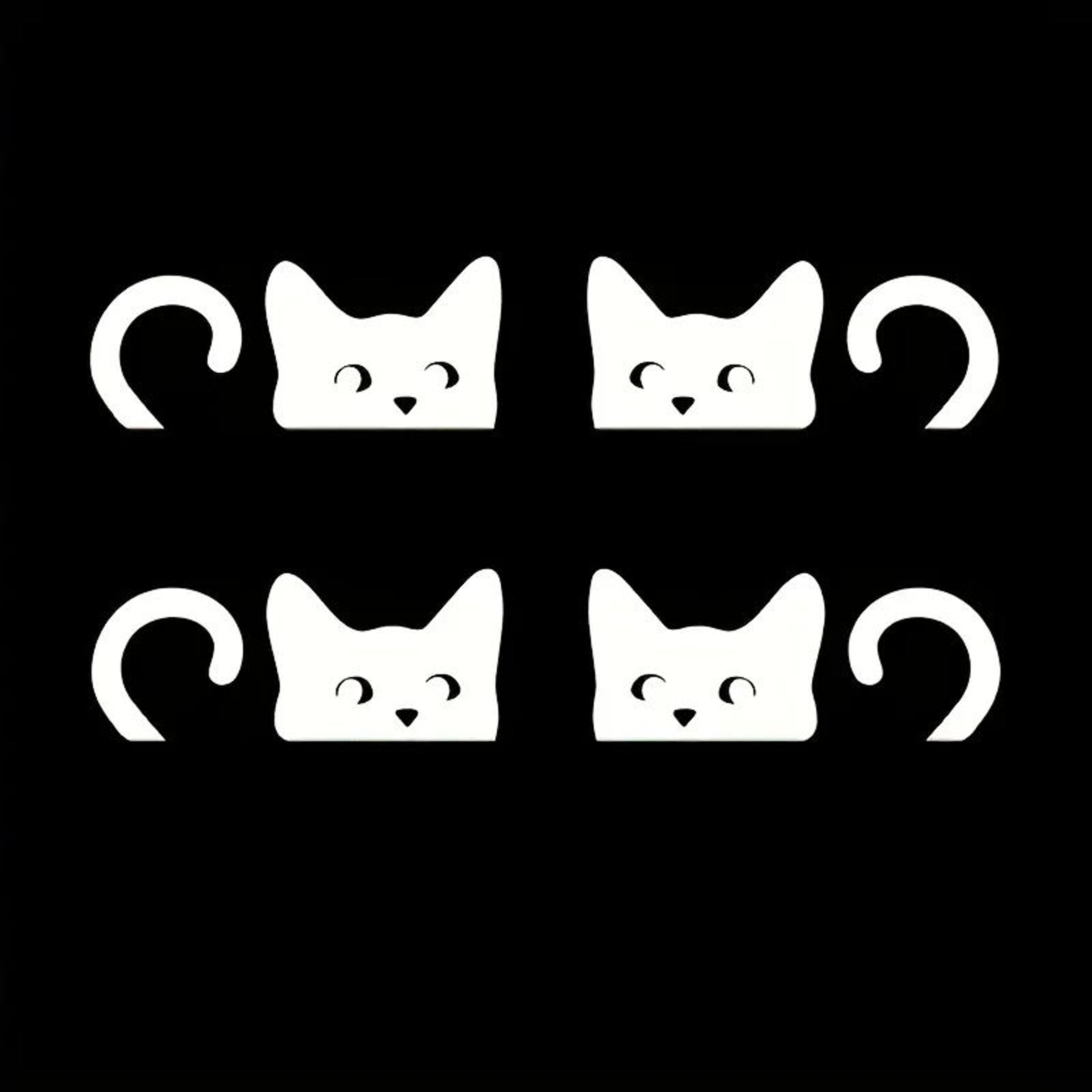 Peeking Cat Car Mirror Stickers 4Pack Waterproof Vinyl Funny Decals For Rearview Mirrors  Windows 6