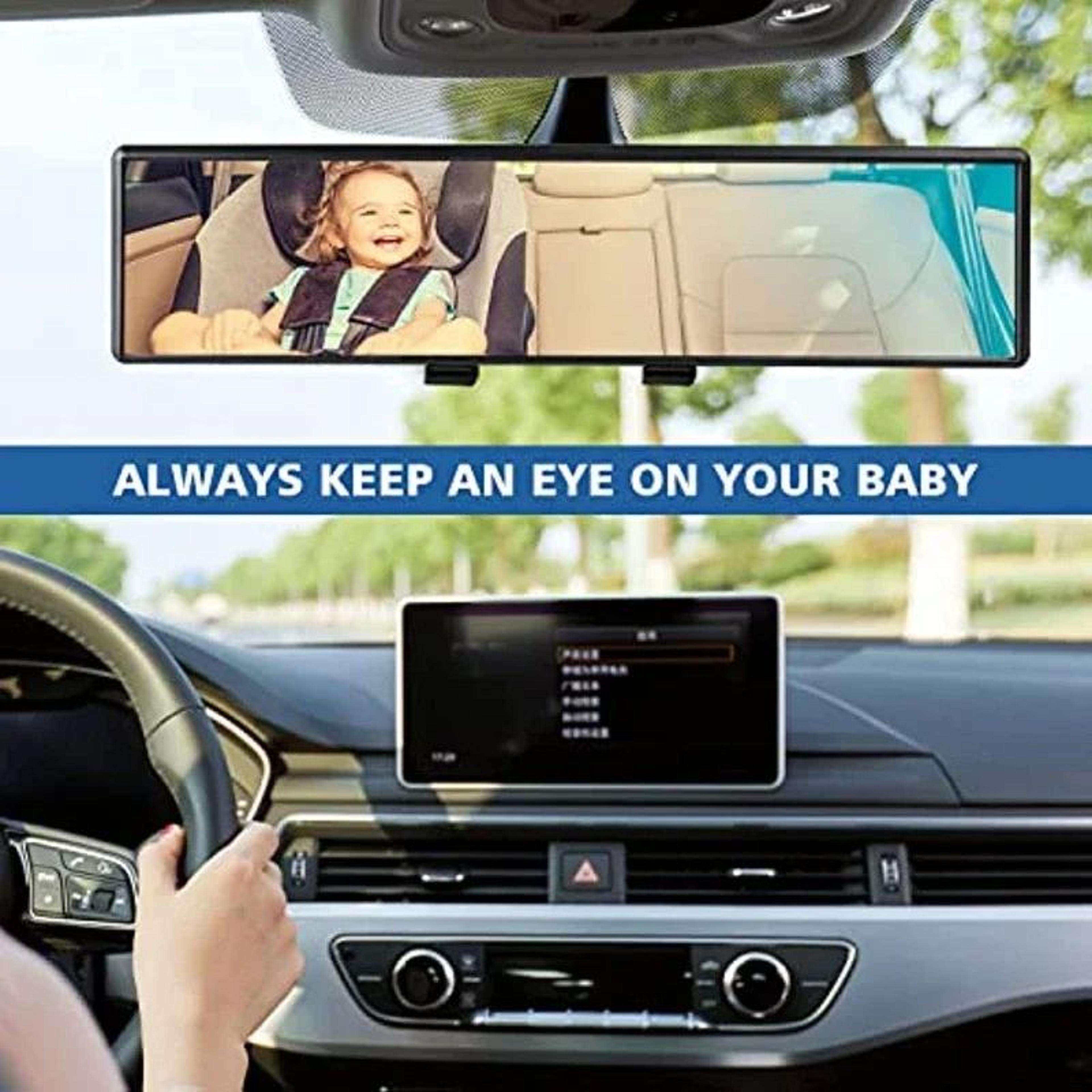 Panoramic Wide Angle ClipOn Rearview Mirror White AntiGlare BlindSpot Reducing Interior Mirror 4