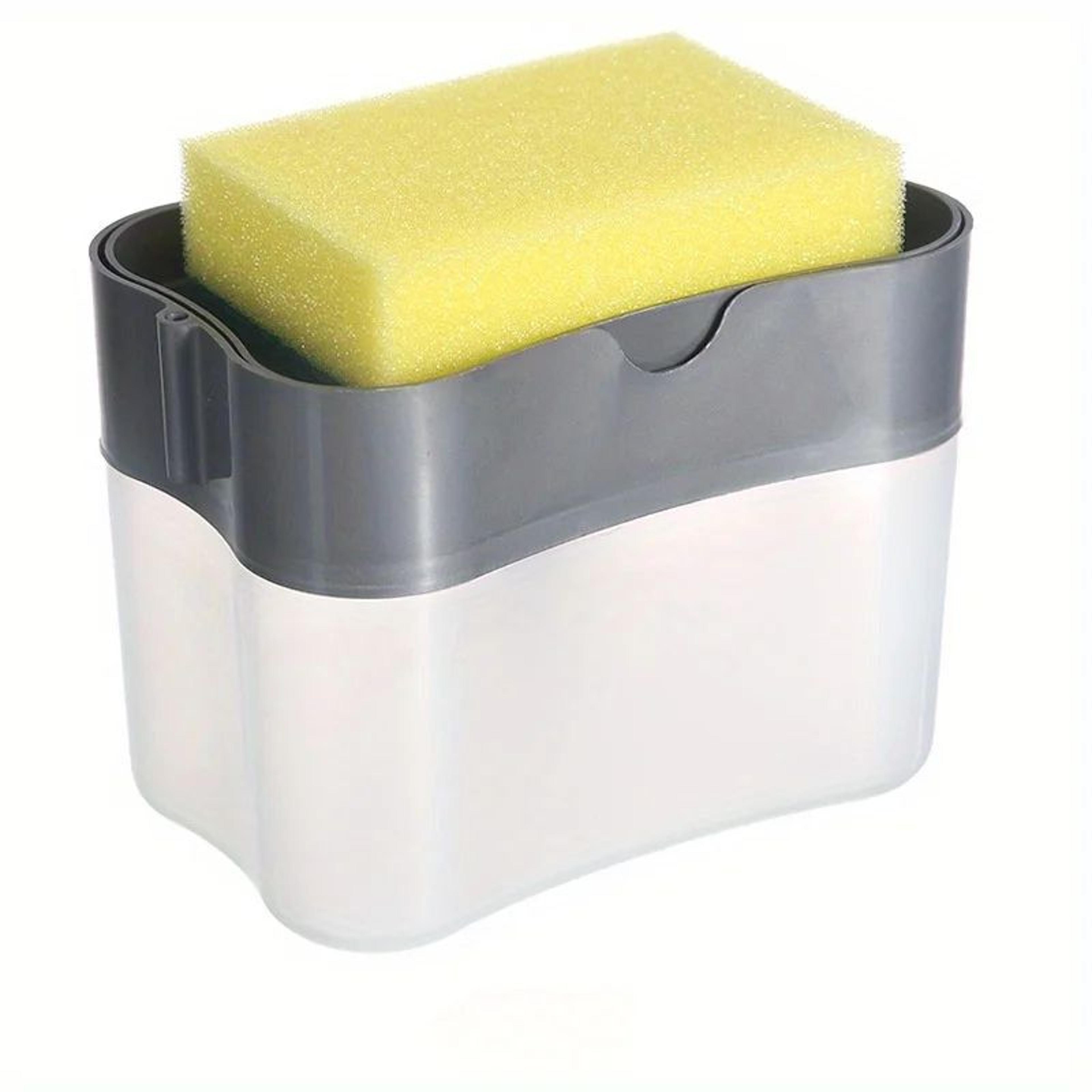Metallic Silver Kitchen Sink Soap Dispenser With Sponge Holder SpaceSaving Soap Pump Caddy 6