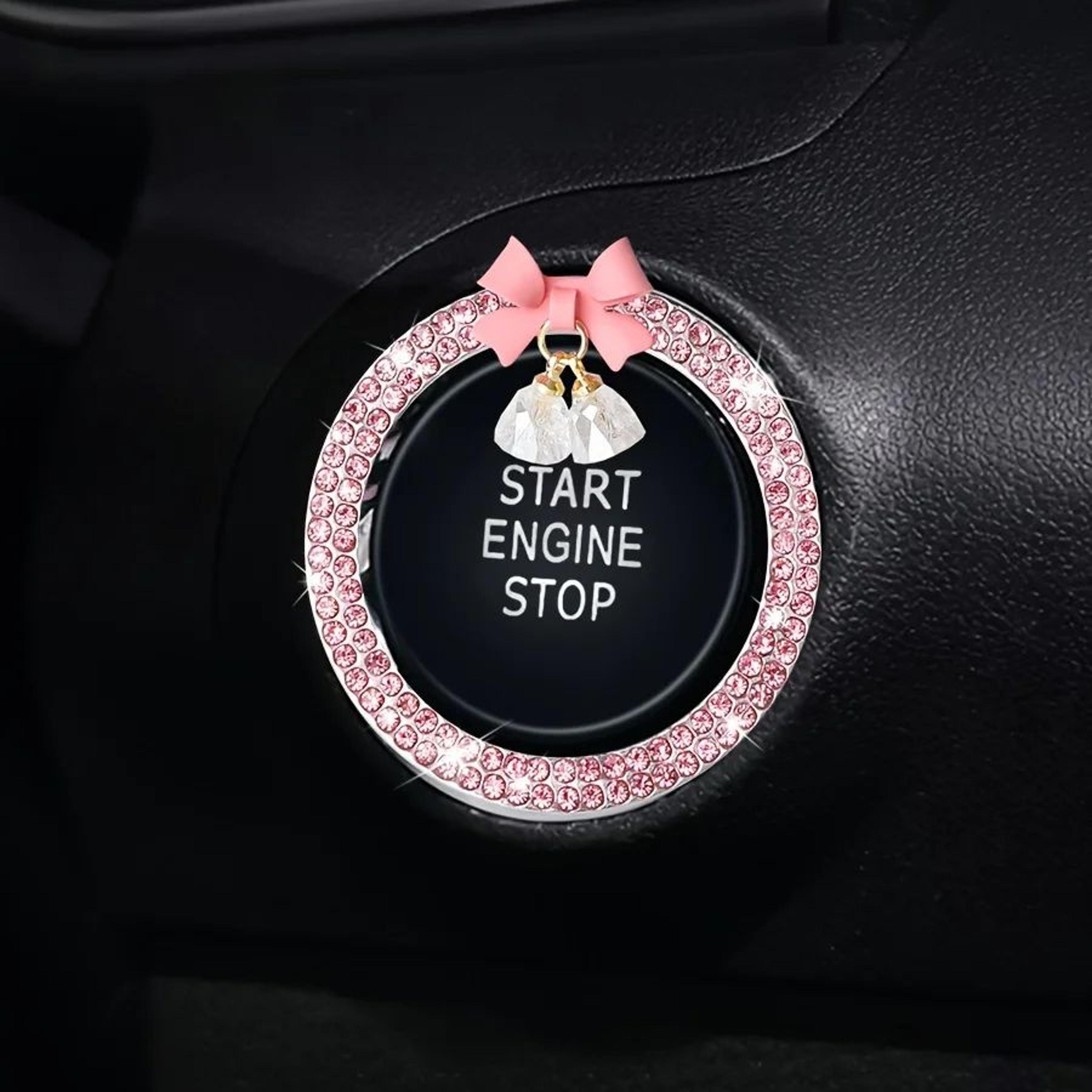 Rhinestone Car Start Button Cover Ring  Push Start Button Sticker For Scratch Protection  Luxury In 0