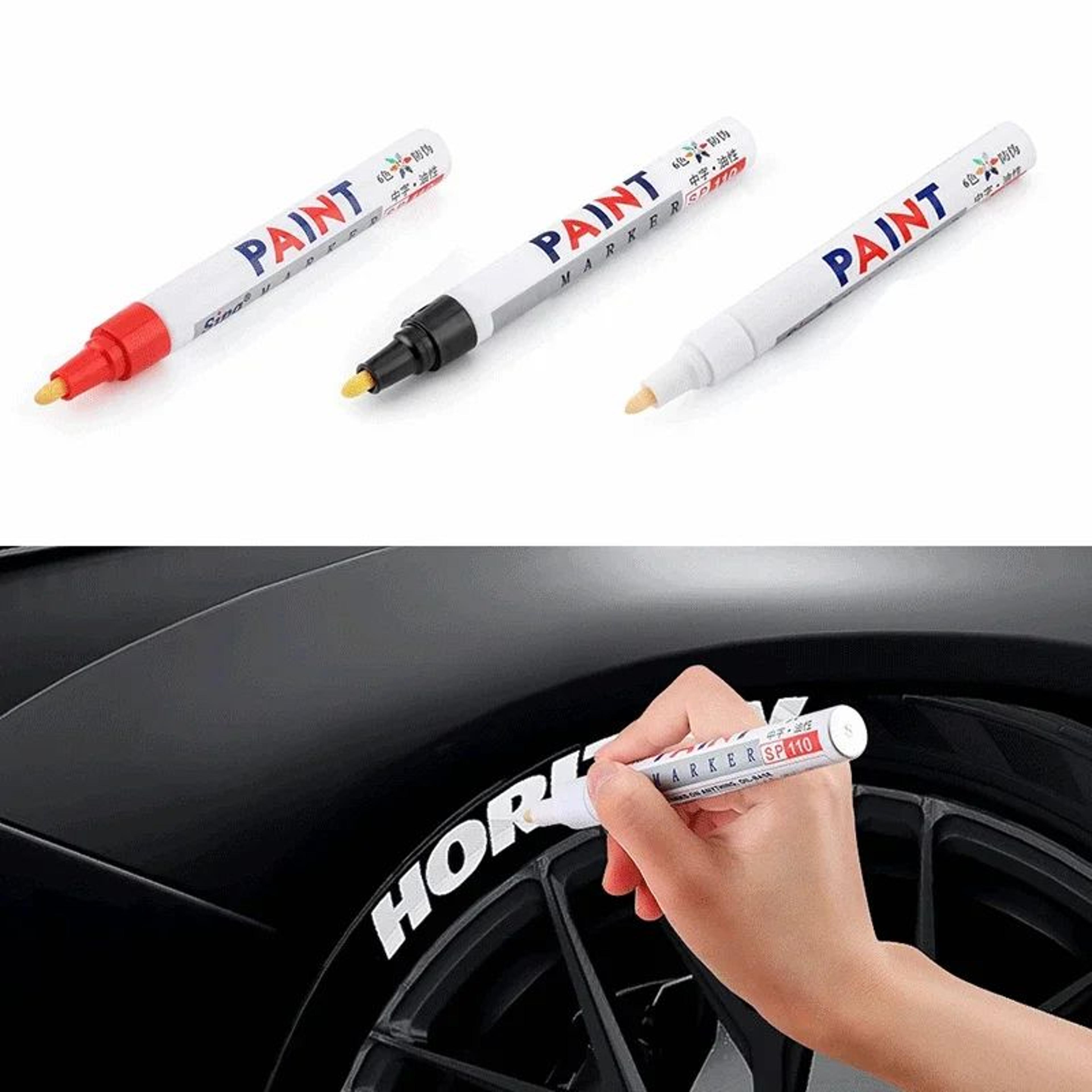 waterproof tire paint pen permanent marker for wheels, treads & auto detailing