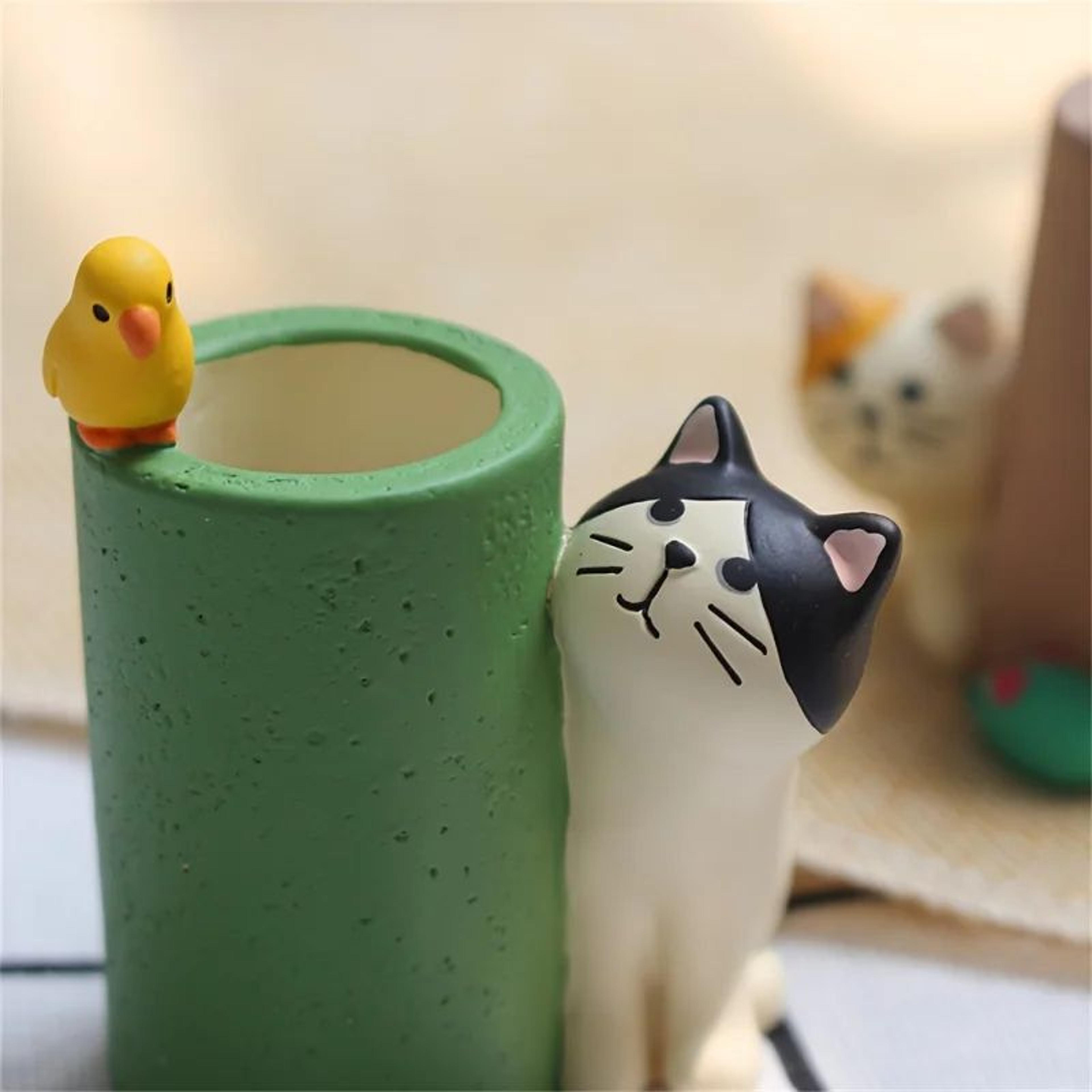 Cute Cat Pen Holder Set 2pcs  Kawaii Desk Decor Mini Desk Organizer For Office  Study 2
