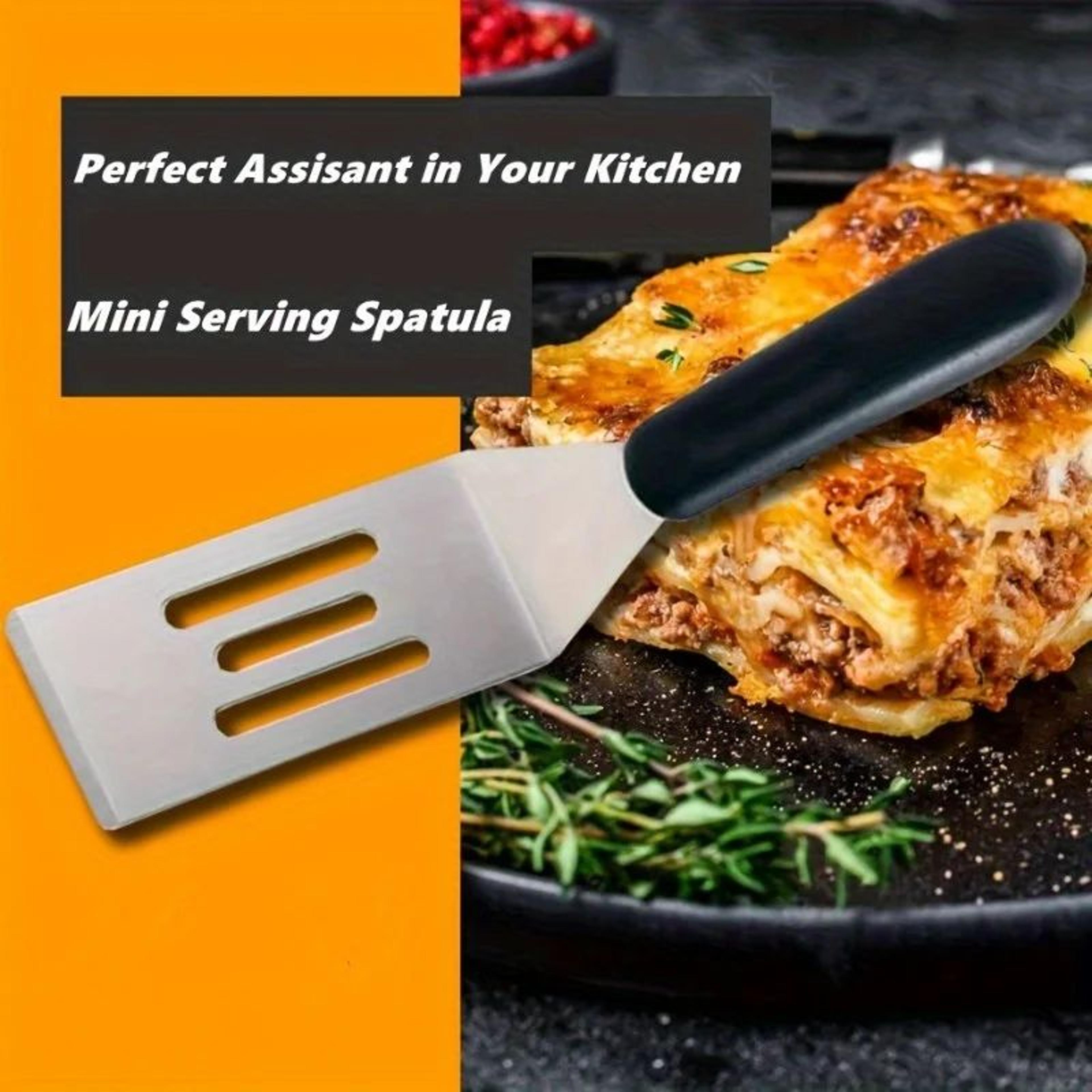 Mini Stainless Steel Brownie Spatula  Small Metal Serving  Cooking Turner For Cookies Lasagna And D 1