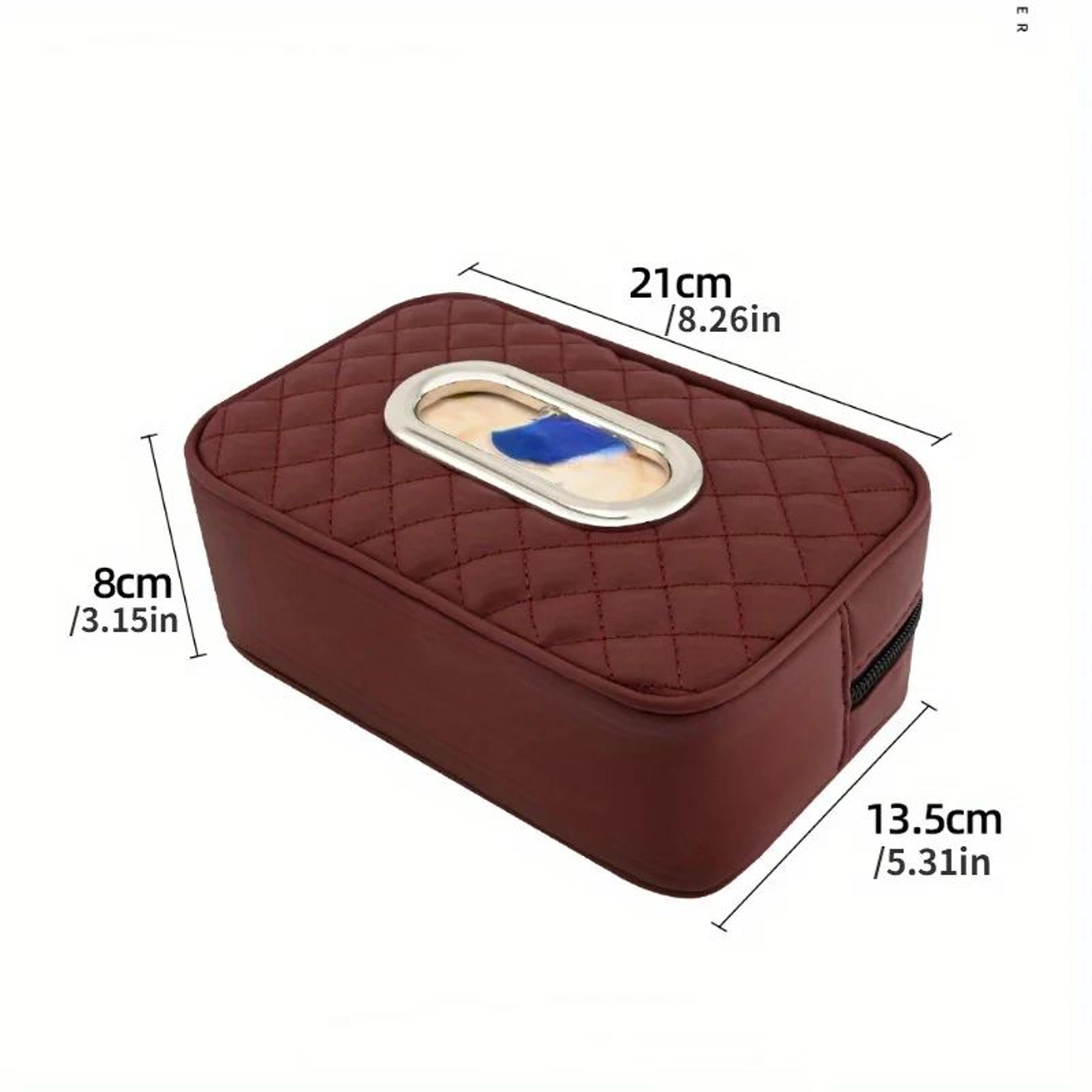 PU Leather Sun Visor Car Tissue Holder With Adjustable Straps  SpaceSaving Car Tissue Holder For A  3