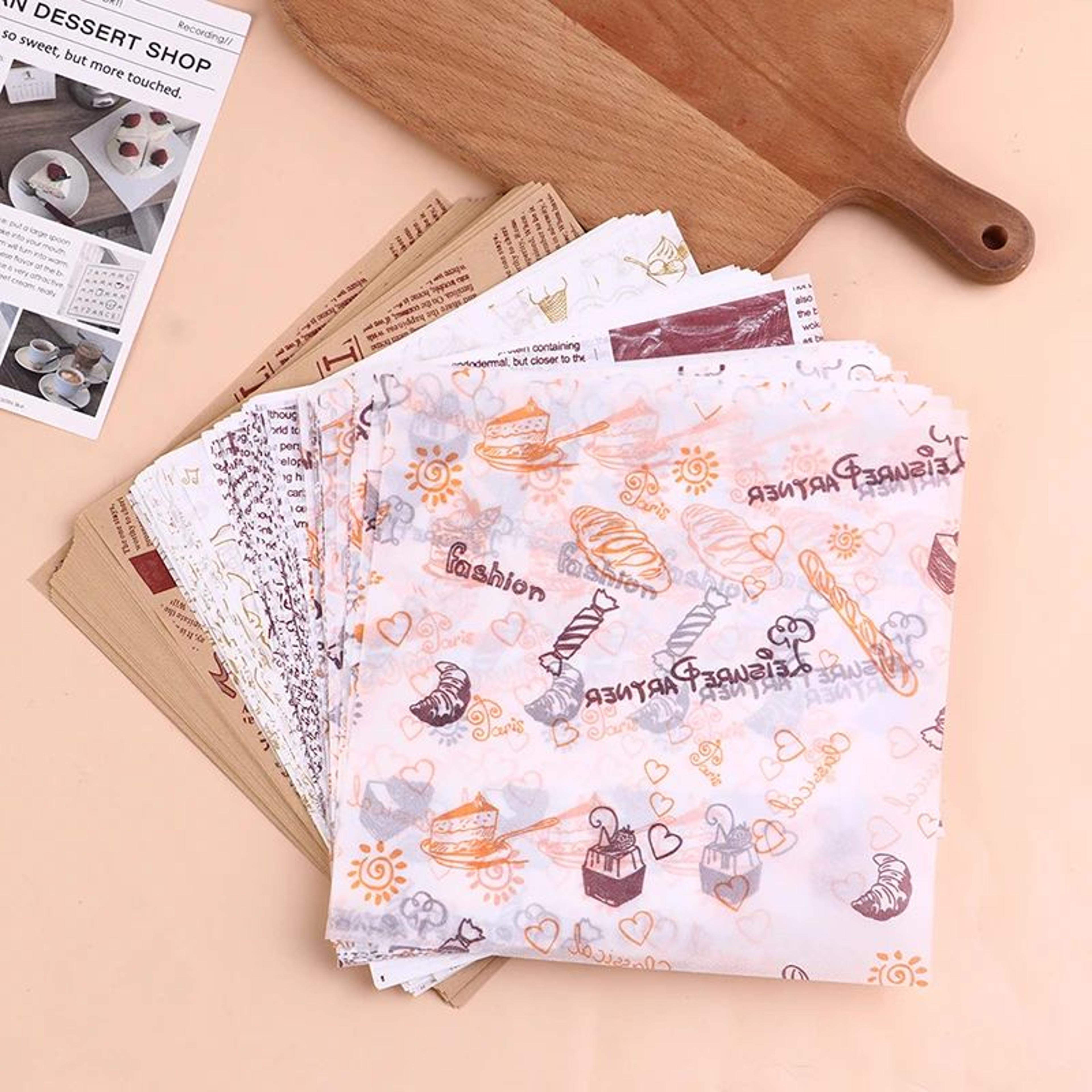 FoodGrade Oil Proof Paper Sheets 50pcs  Bento Cake Box Liners  Burger Wrapping Paper Greaseproof Ba 1