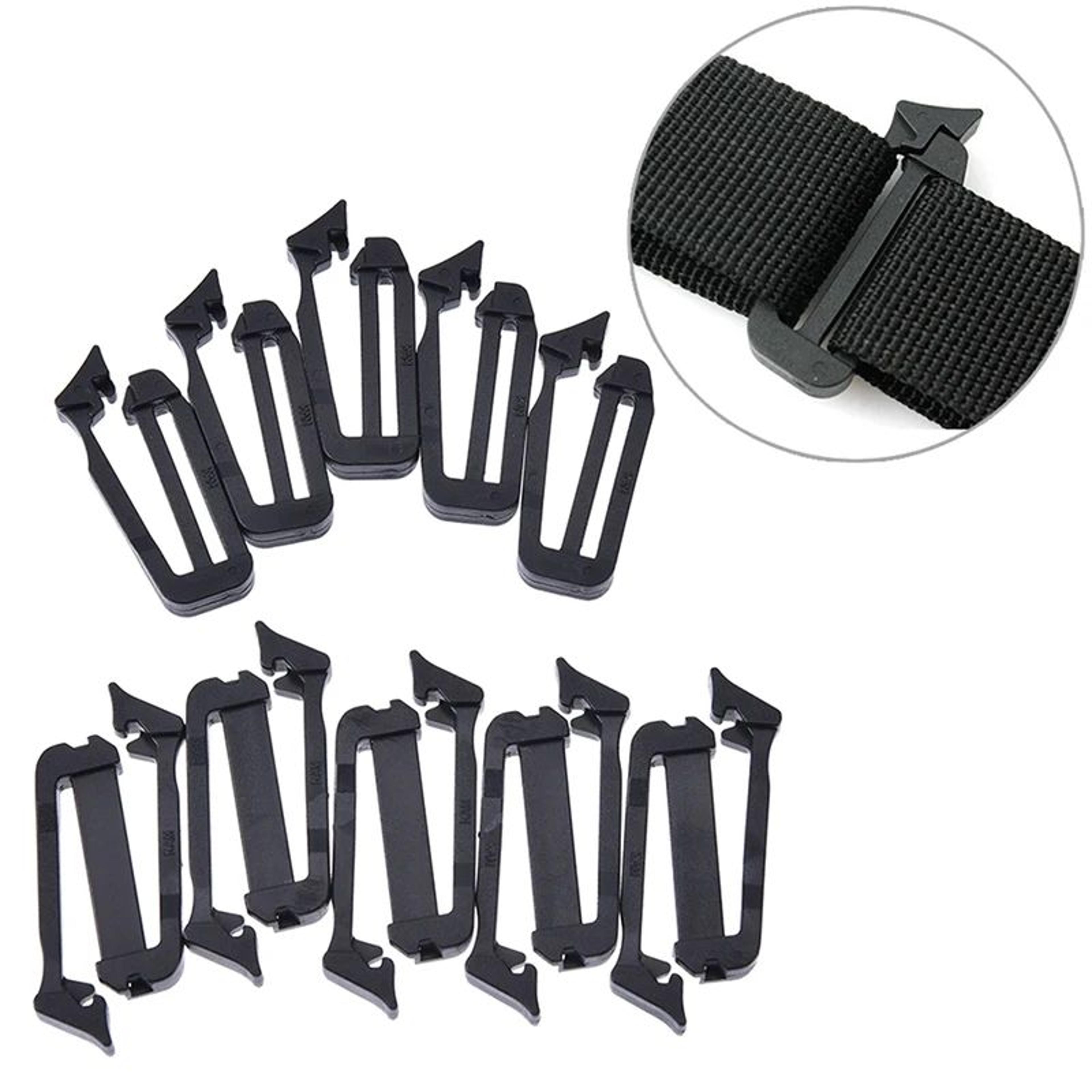 MOLLE Webbing Buckle Strap Keepers 5Pack  Webbing End Clip  Belt End Clip For Secure Backpack Strap 0