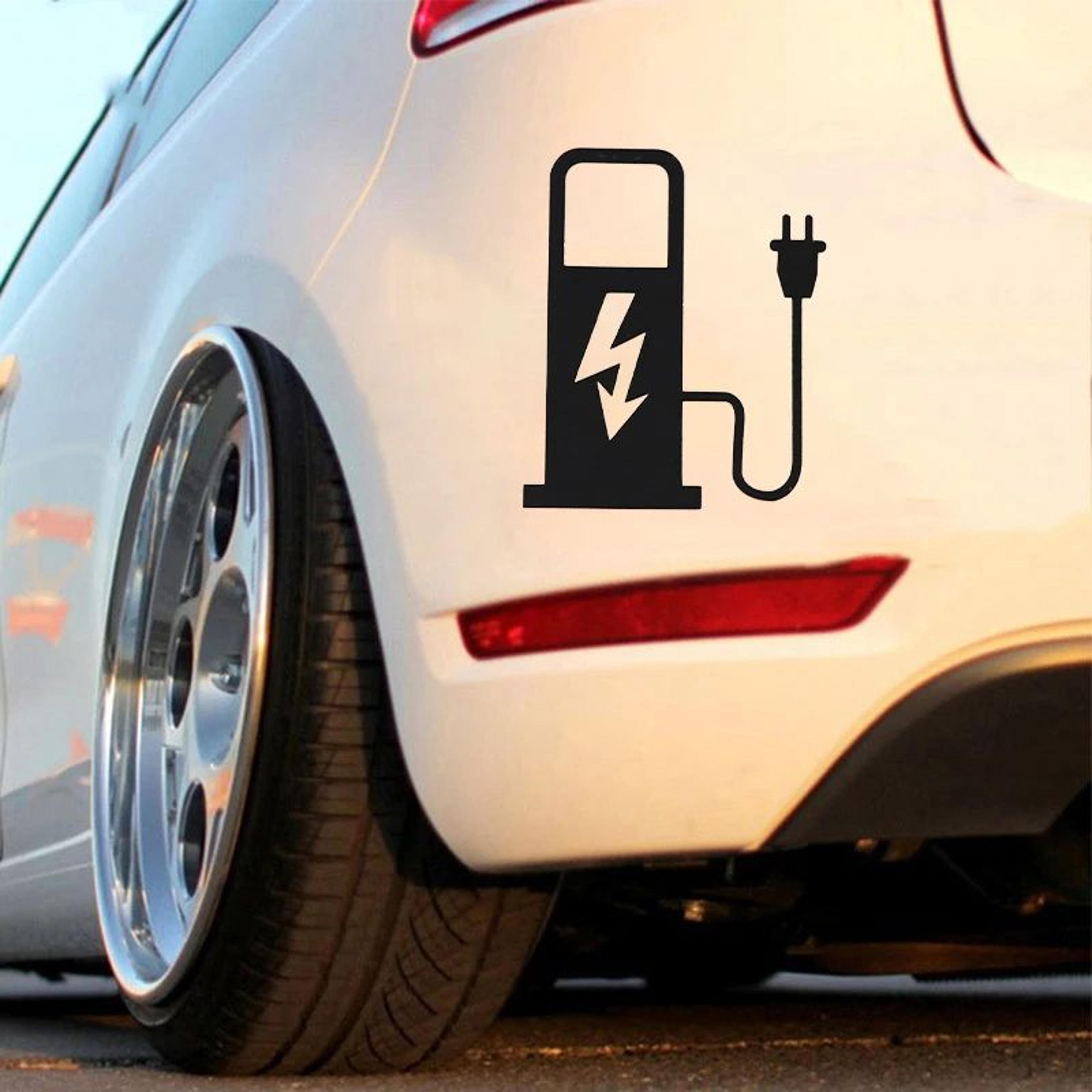 EV Battery Charger Funny Electric Vehicle Sticker  Reflective EV Decal For Car Truck  Charging Port 4