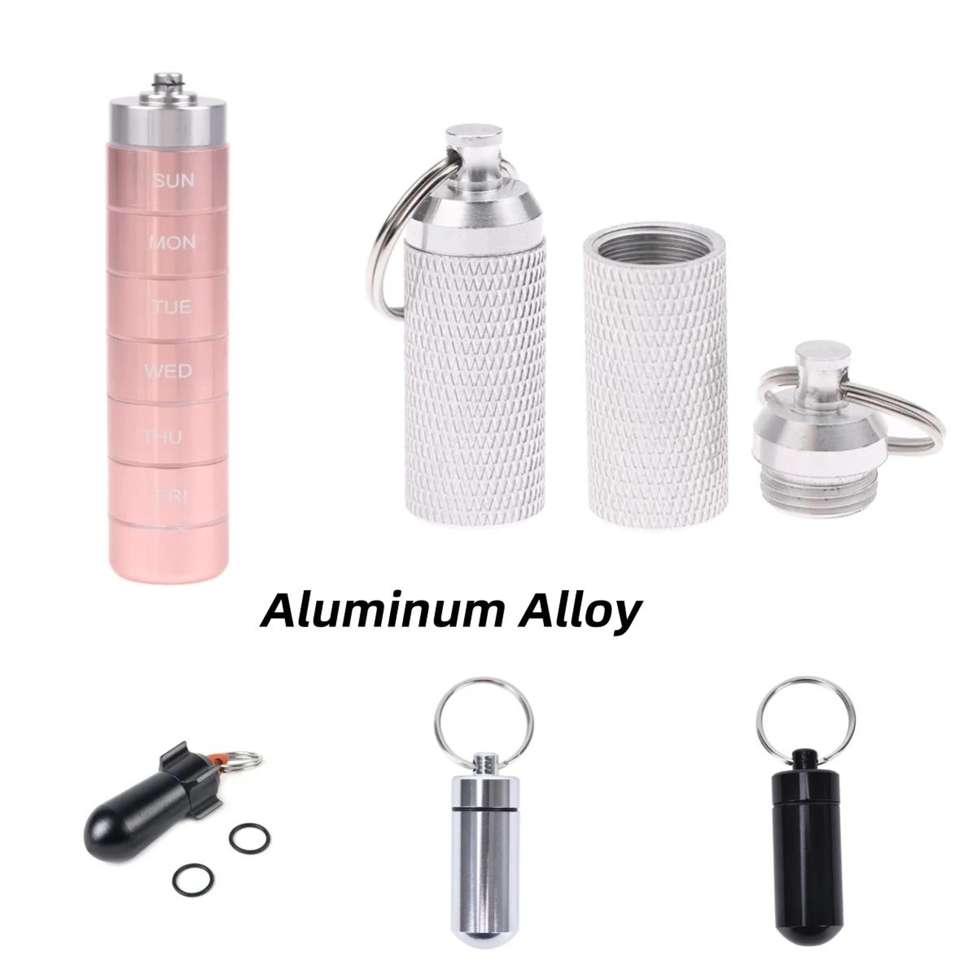 Waterproof Aluminum Mini Pill Box Keychain  Portable Travel Pill Container  Vitamin Holder 2