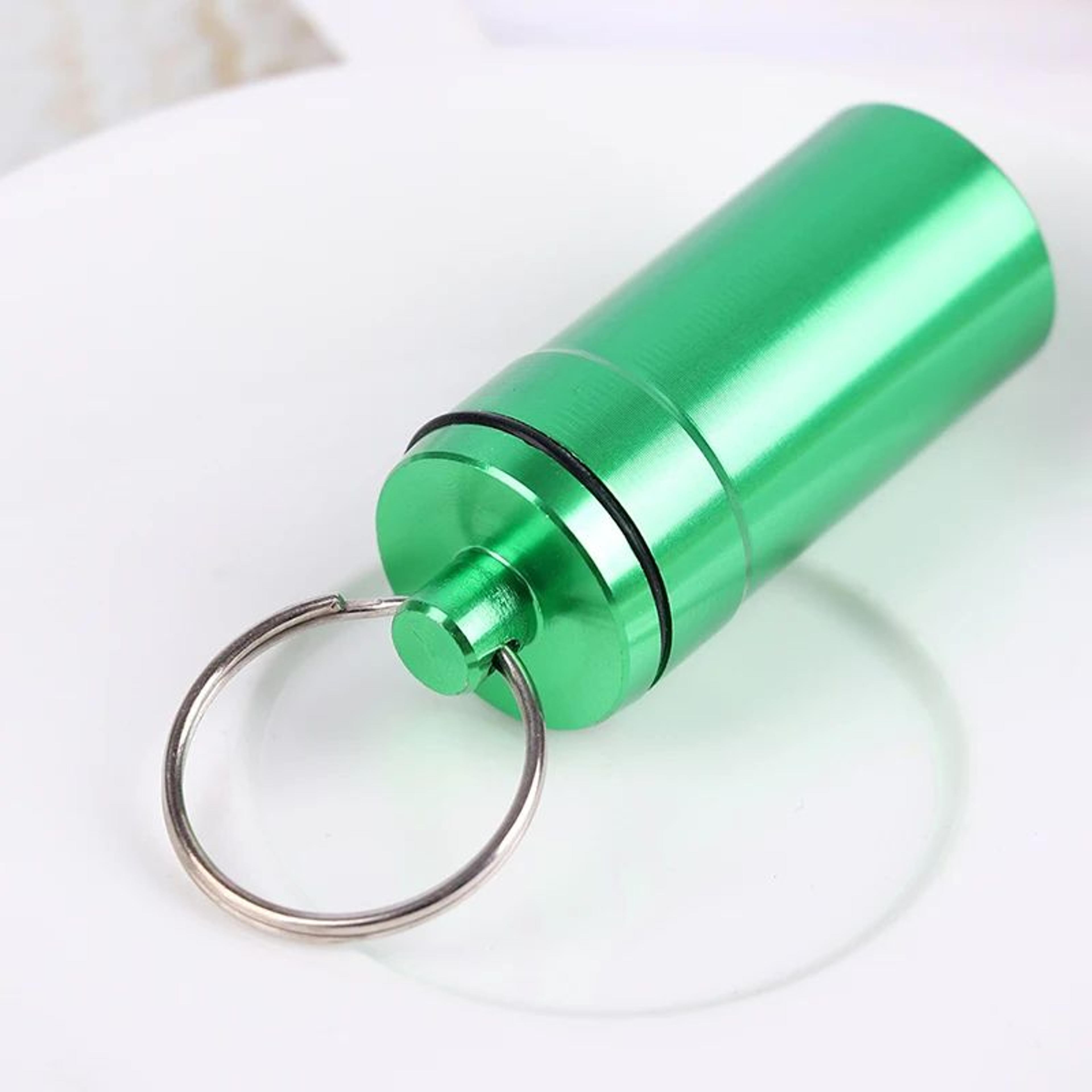 Waterproof Aluminum Mini Pill Box Keychain  Portable Travel Pill Container  Vitamin Holder 10