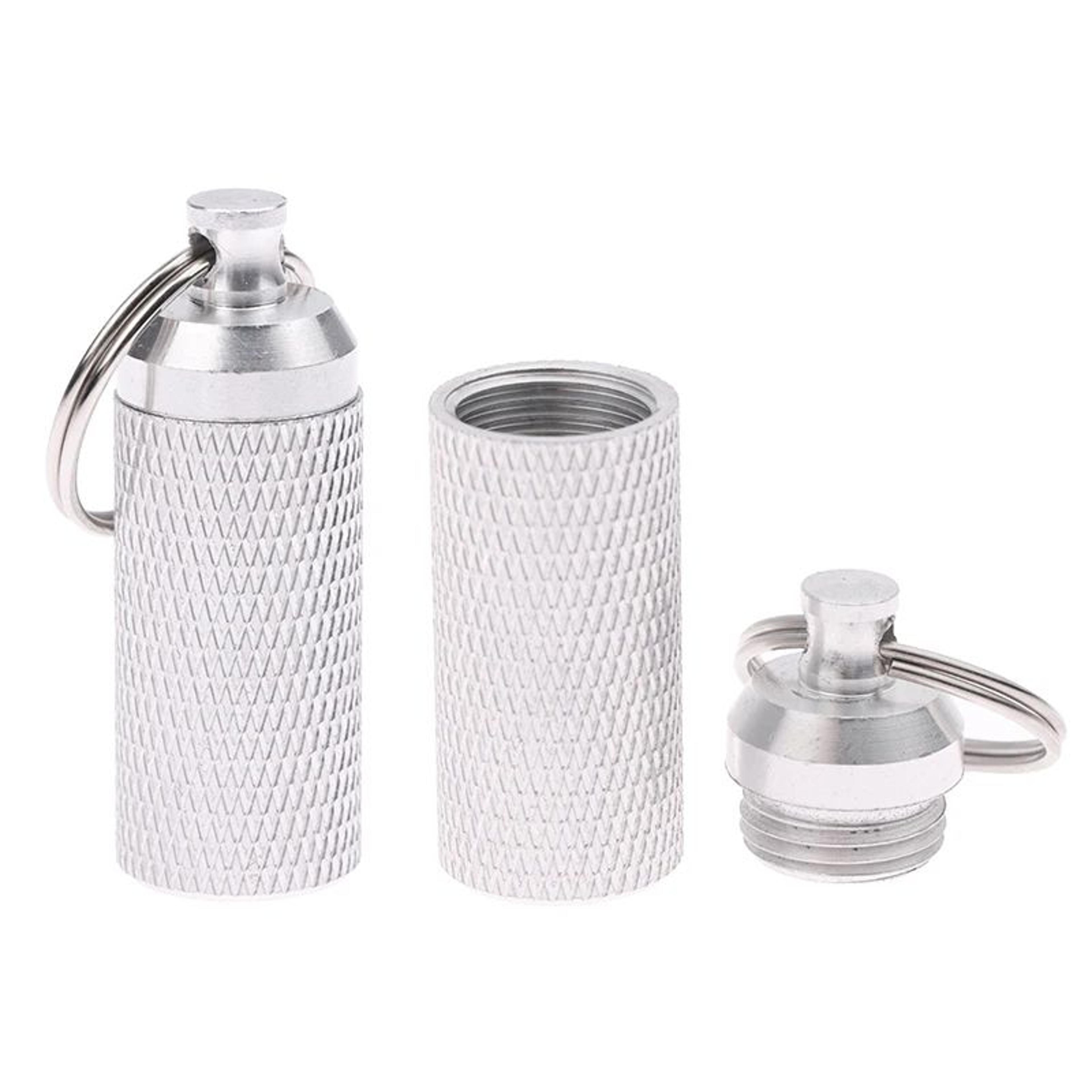 Waterproof Aluminum Mini Pill Box Keychain  Portable Travel Pill Container  Vitamin Holder 11