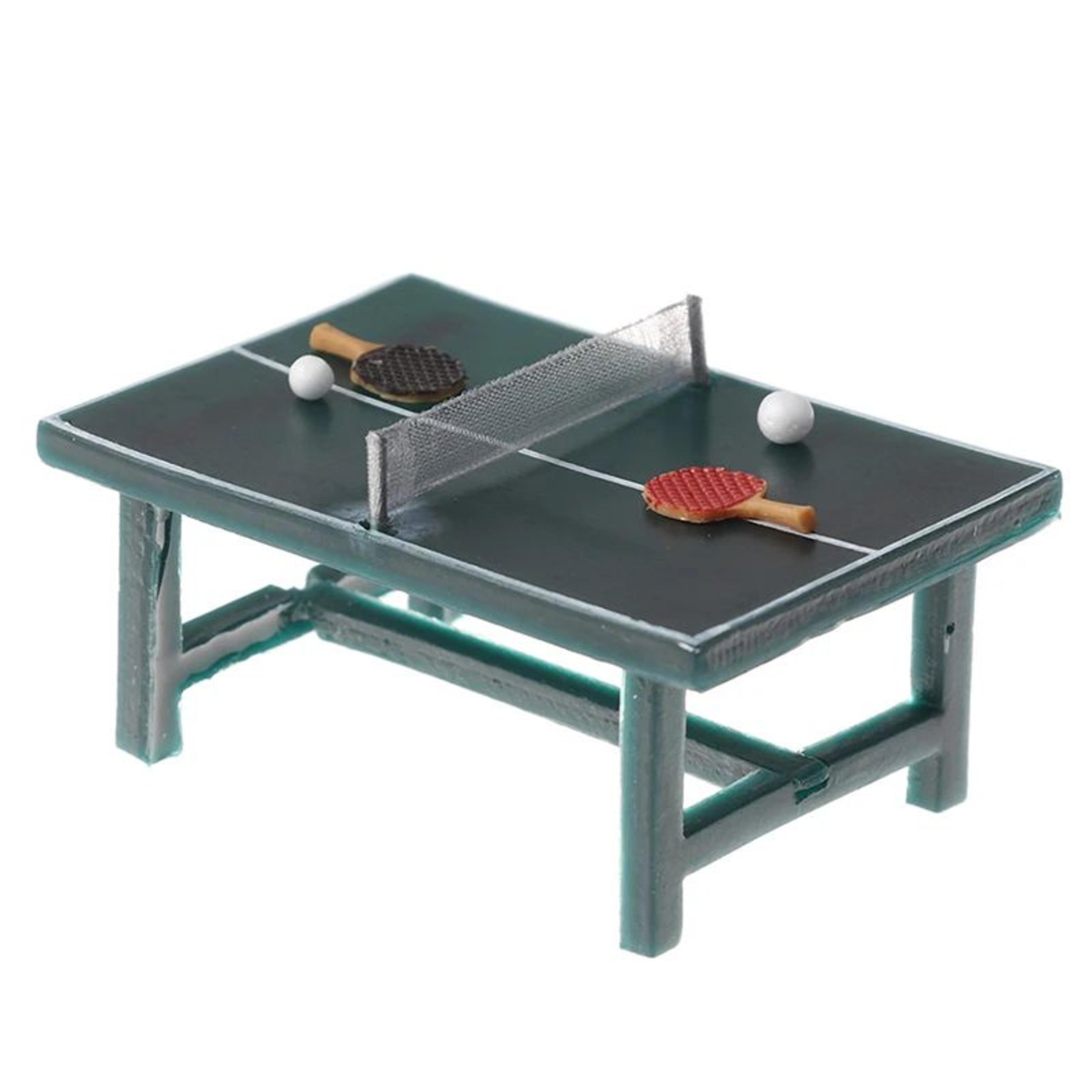 112 Miniature Ping Pong Table Set With Net Balls  Rackets  Dollhouse Sports Room Decor 4