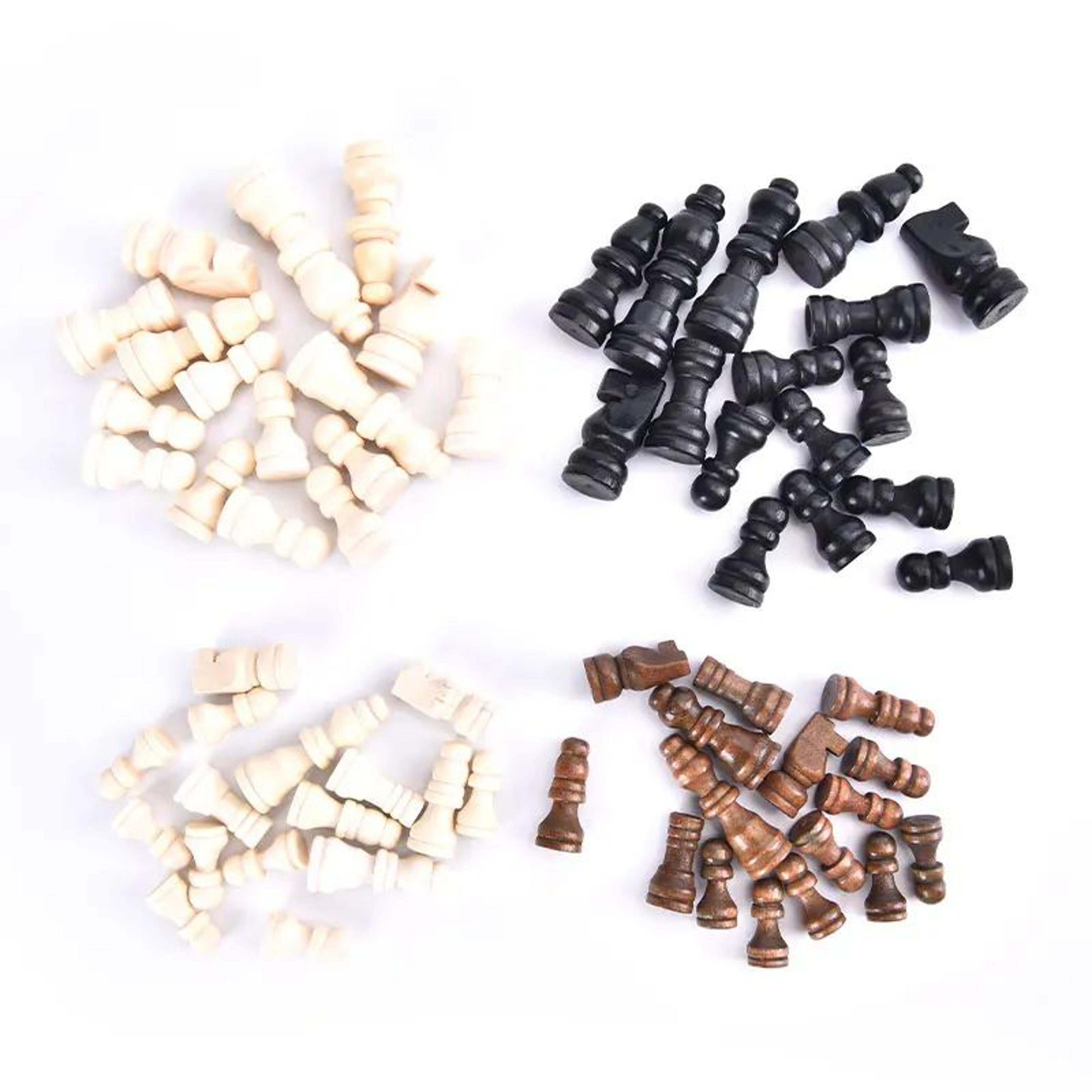 Classic Staunton Wooden Chess Pieces Set 32pcs  Tournament Chessmen Replacement Set 5