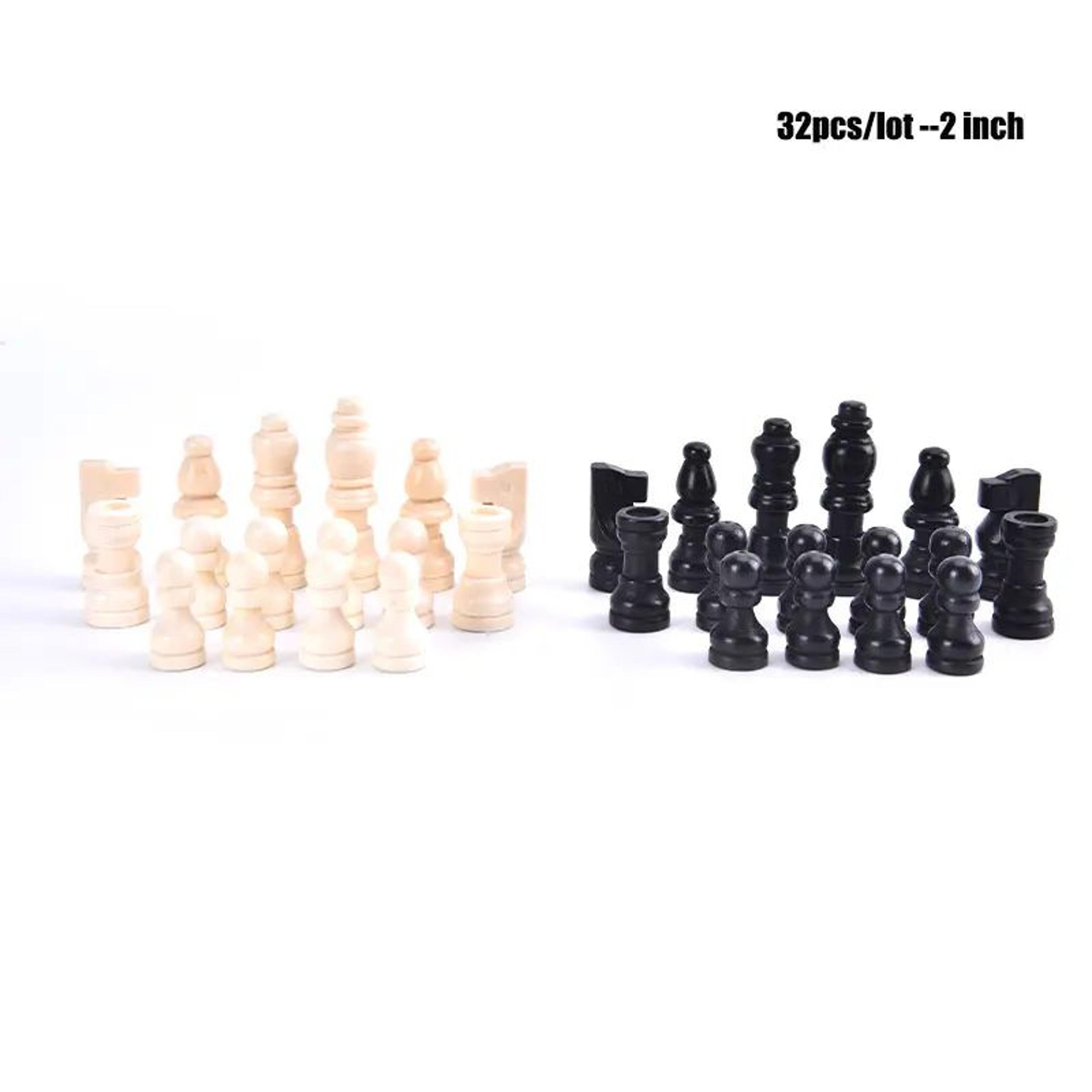 Classic Staunton Wooden Chess Pieces Set 32pcs  Tournament Chessmen Replacement Set 7