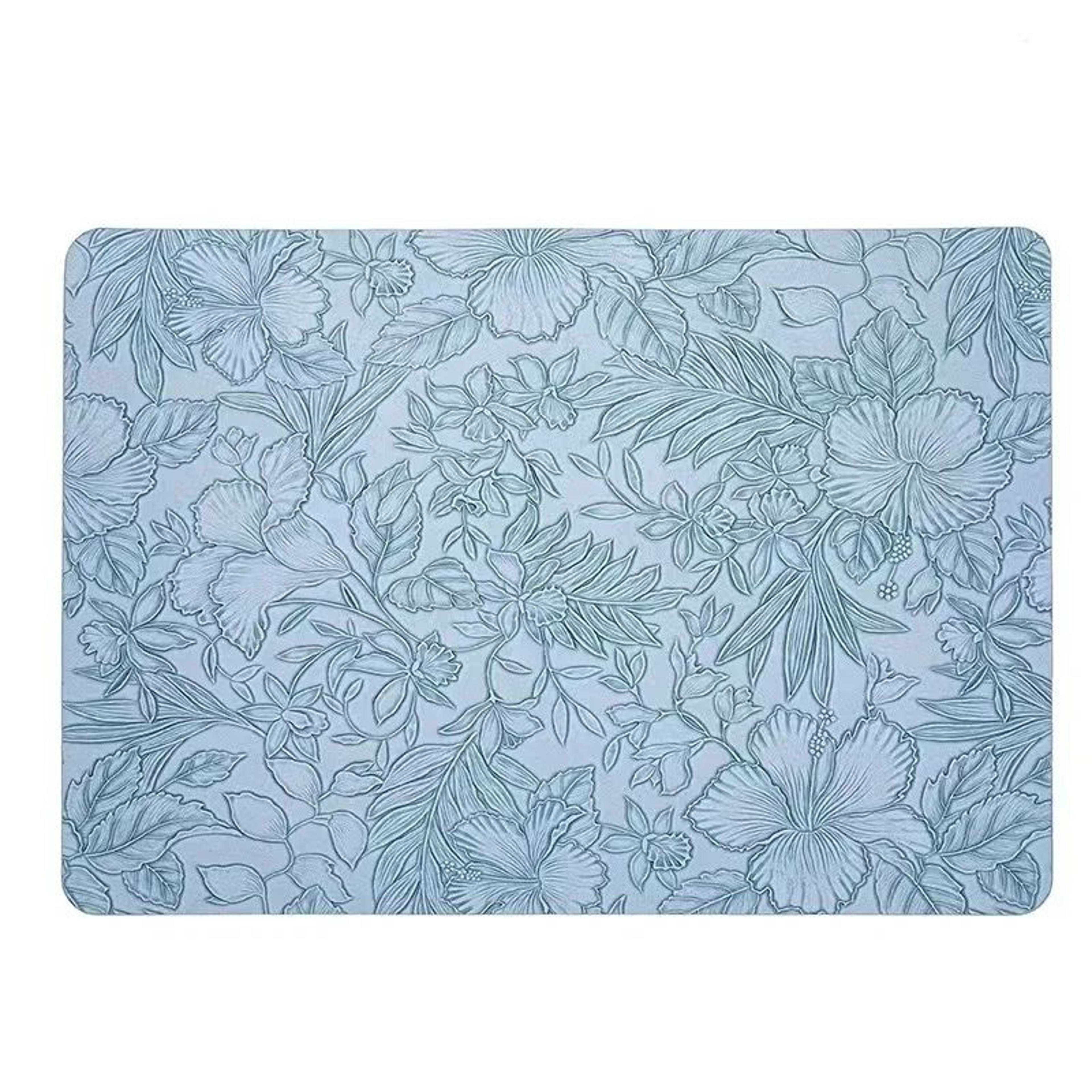 Floral Faux Leather Placemats Set  Waterproof Wipeable NonSlip Table Mats For Everyday Dining 9