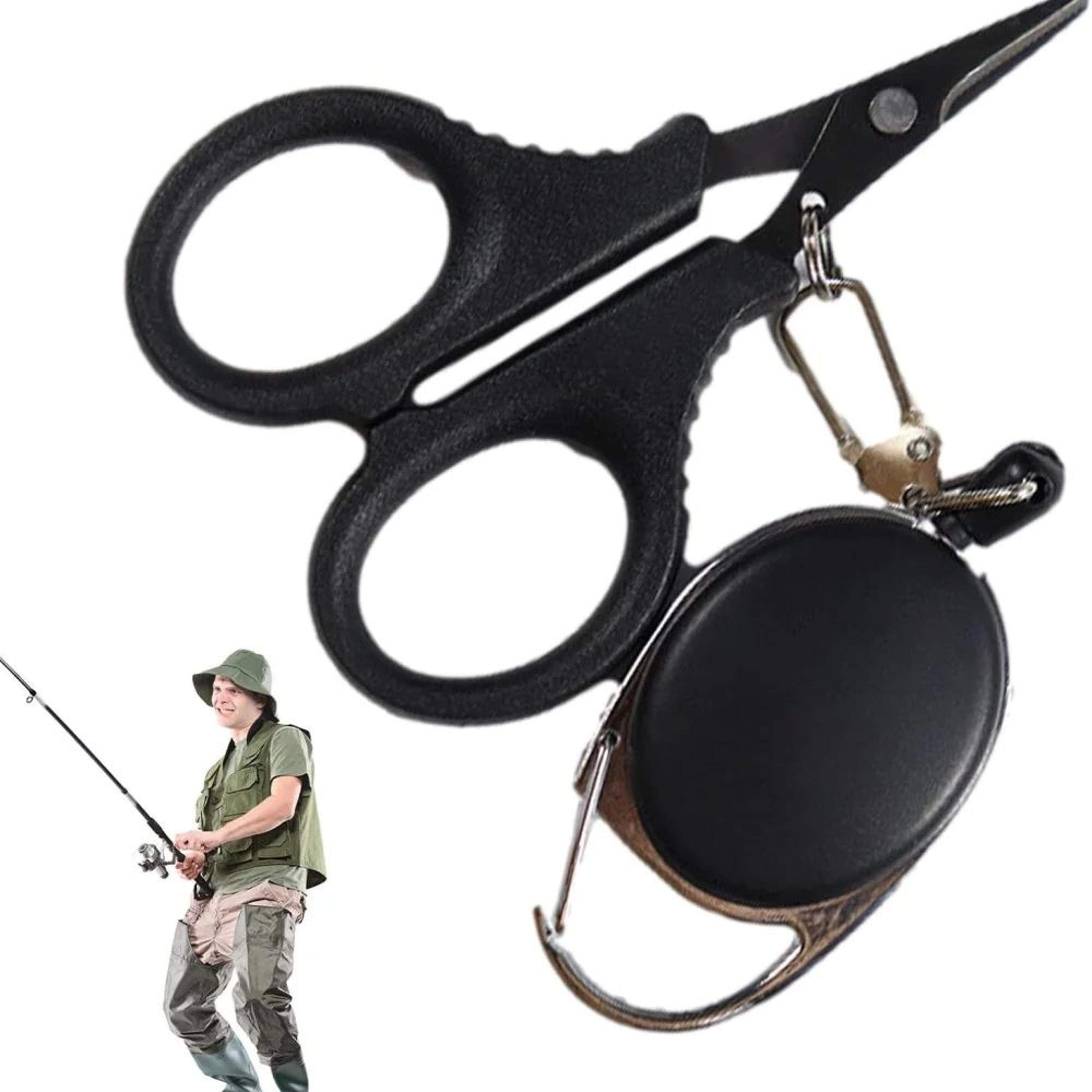 Stainless Steel Braided Line Scissors With Retractable Lanyard  Fast Clean Fishing Line Cutter For  0