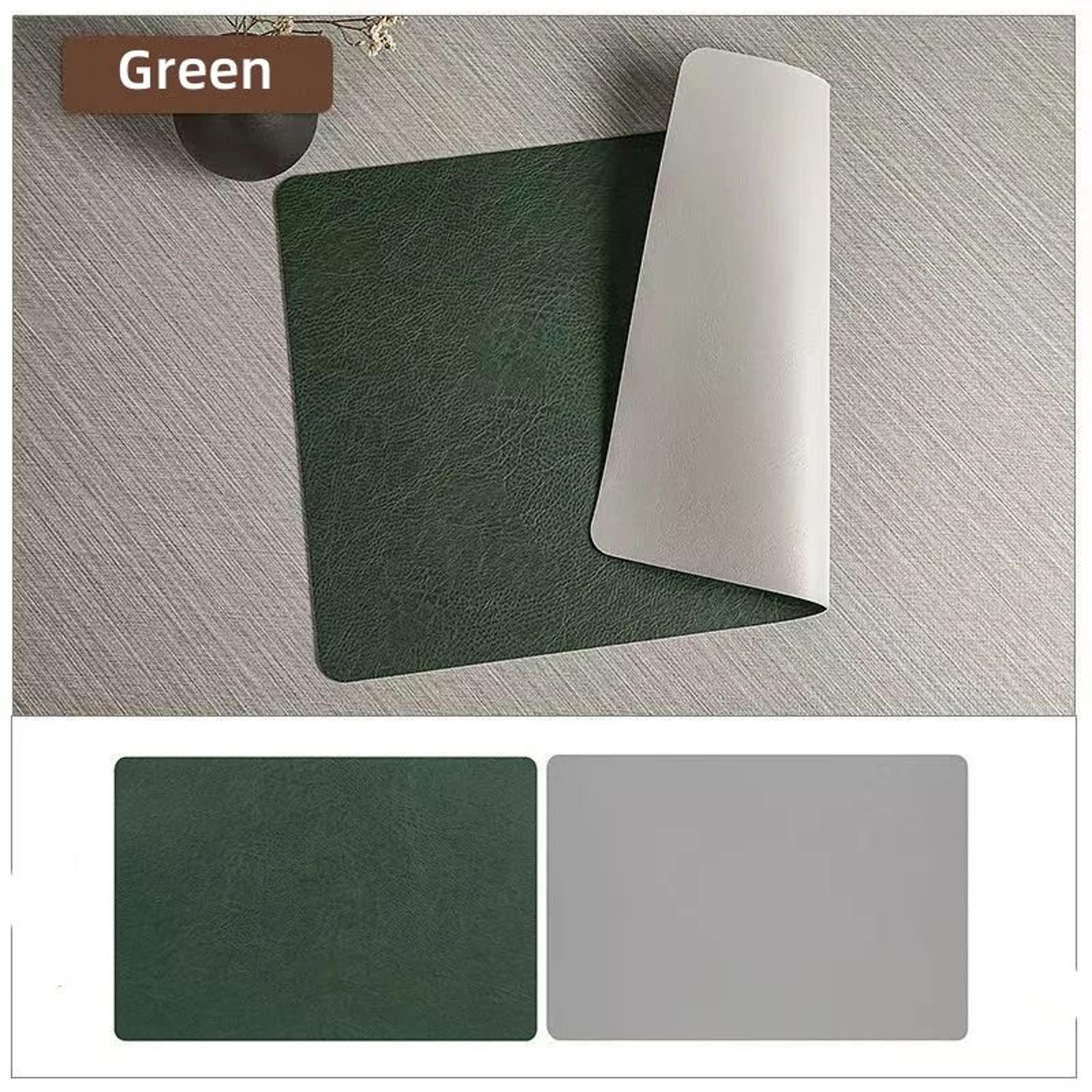Cowhide Faux Leather Placemats Set  Heat Resistant Waterproof NonSlip Table Mats For Dining  Kitche 6