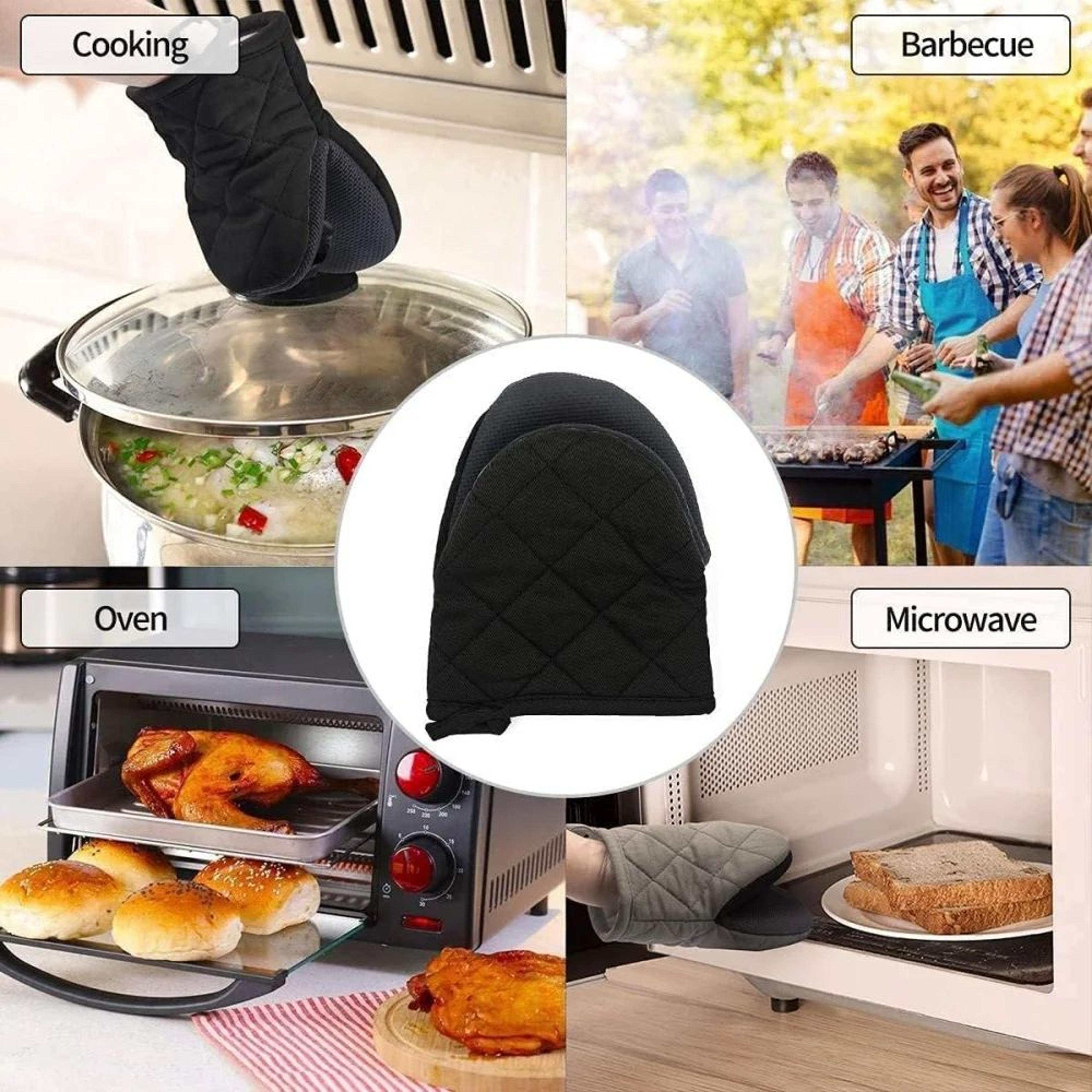 500F Heat Resistant Oven Mitts With NonSlip Grip  Safe Grilling Mitts For Baking BBQ  Cooking 5