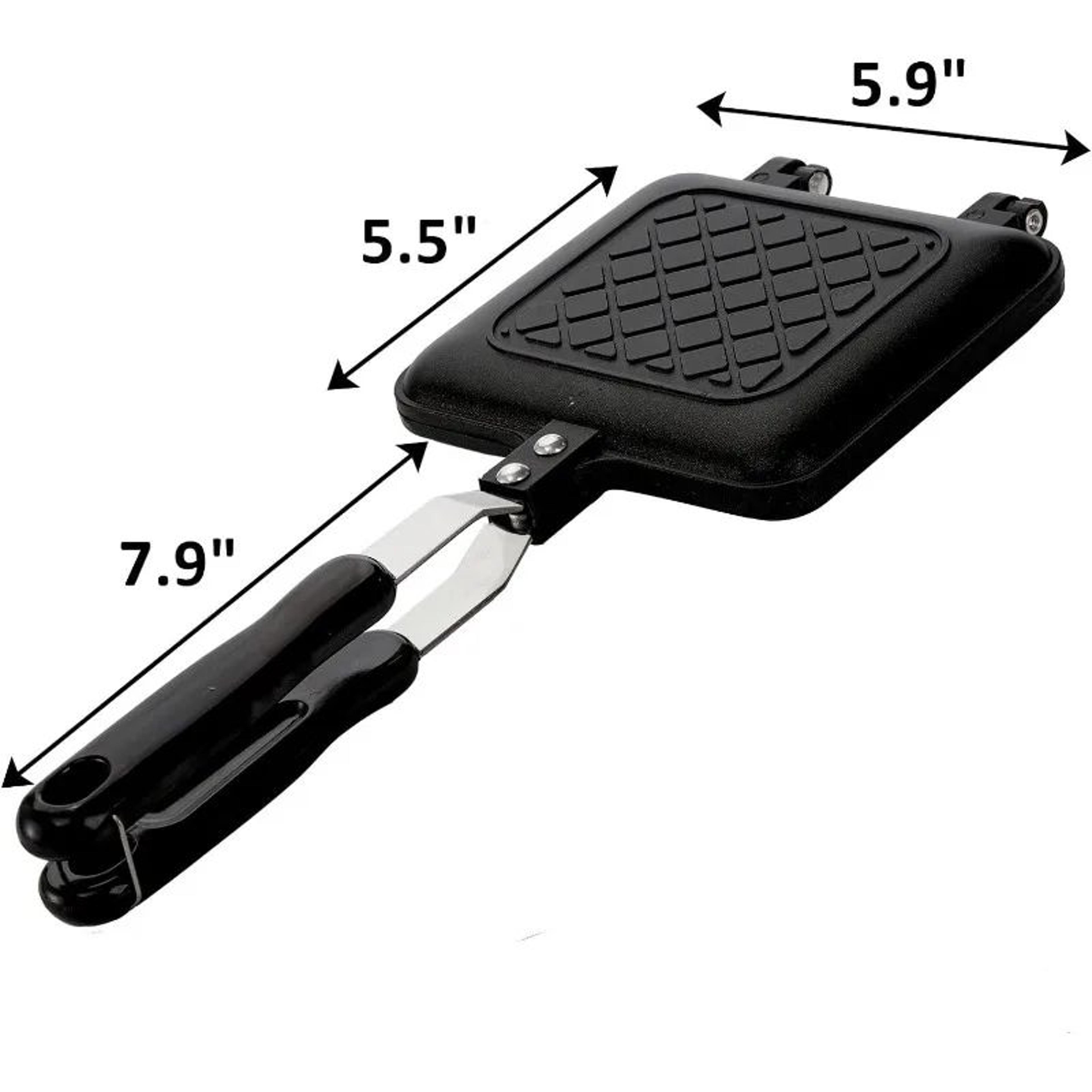Stovetop Sandwich Maker Aluminum Flip Panini Press Pan With NonStick Plates For Crispy Toasts  Gril 1