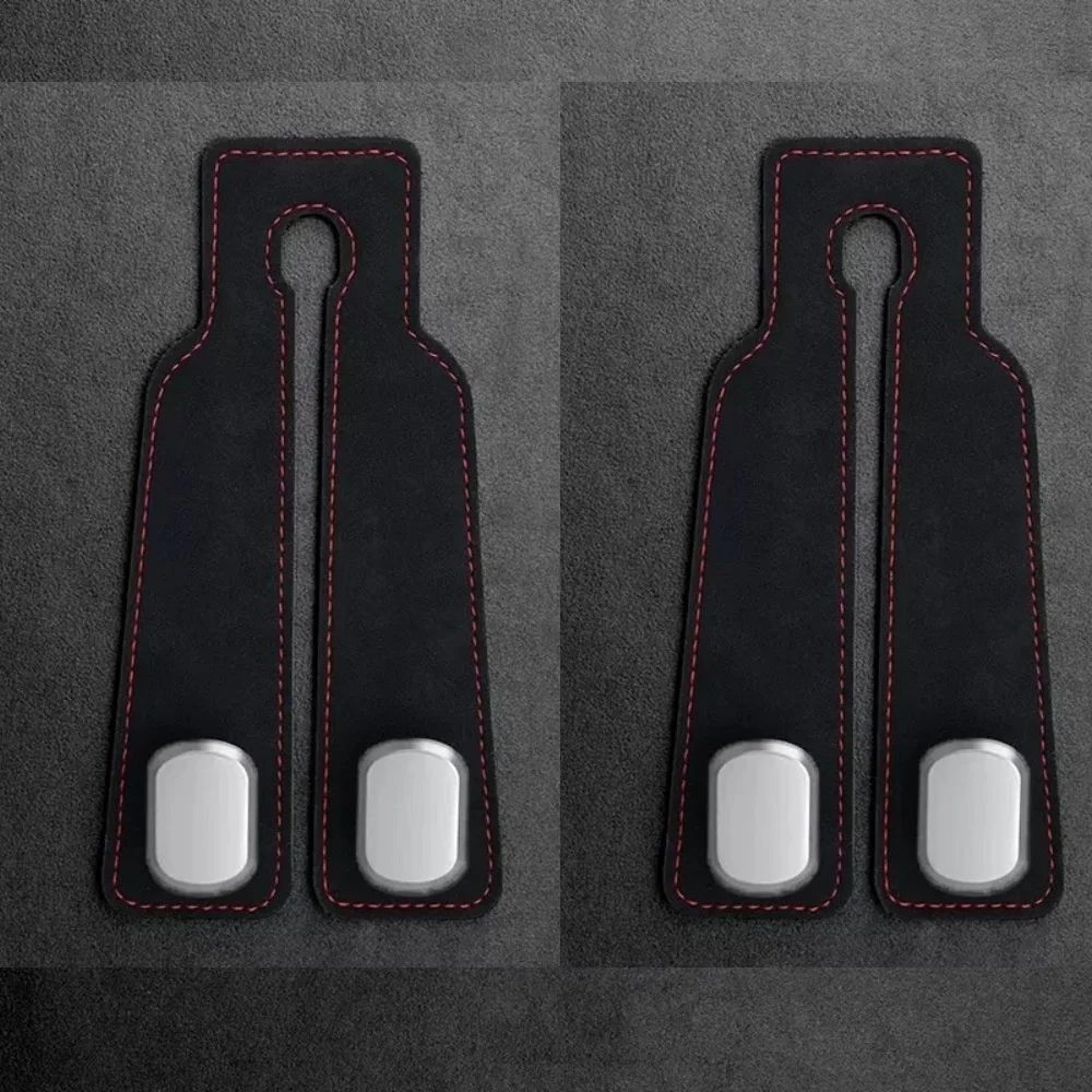 Premium Leather Car Headrest Hook Organizer  SpaceSaving Purse  Grocery Bag Hanger 9