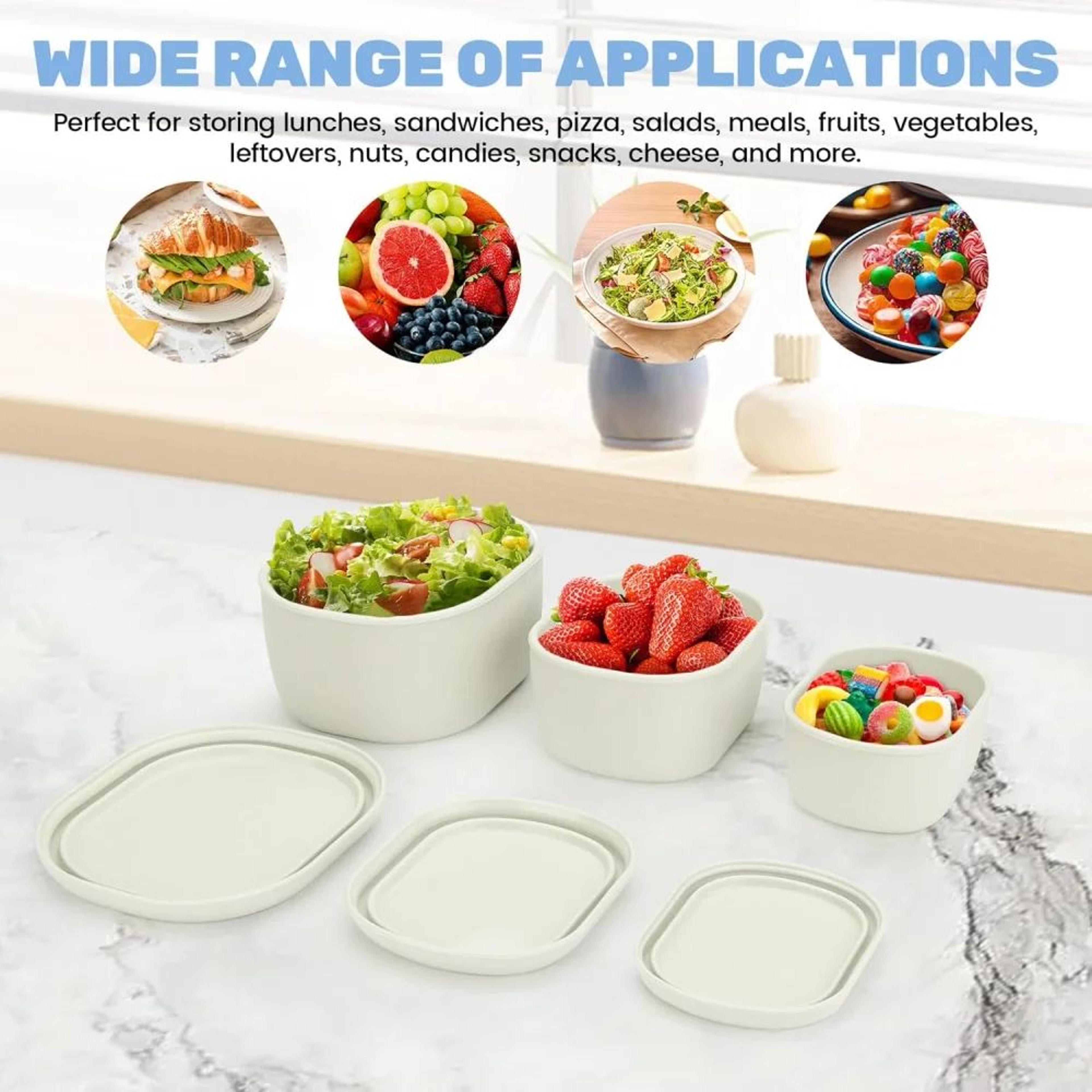 Large Reusable Silicone Food Storage Container With Airtight Lid BPAFree Dishwasher  Fridge Safe 4
