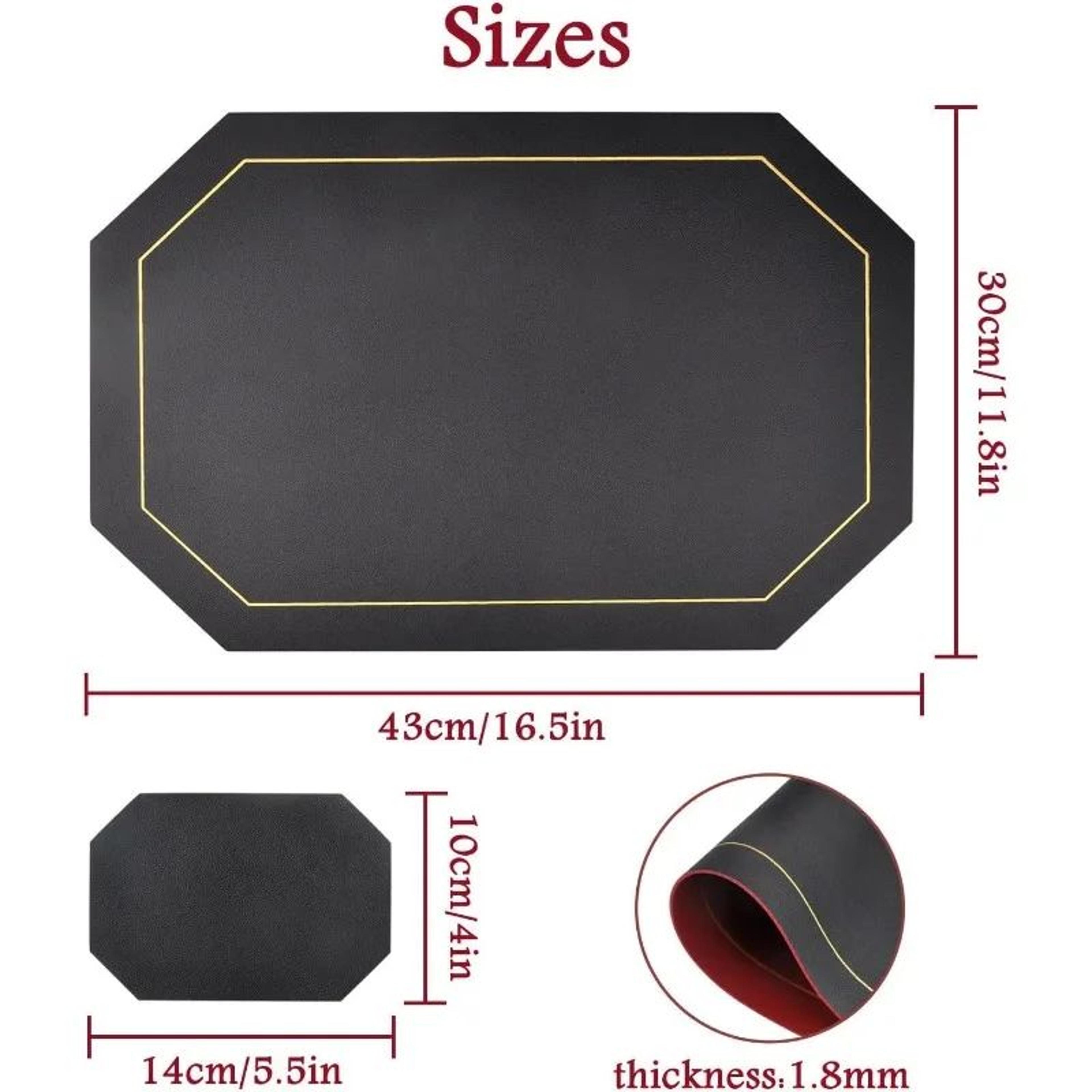 Reversible Leather Placemats Set 14pcs  DoubleSided NonSlip Waterproof HeatResistant Table Mats 4