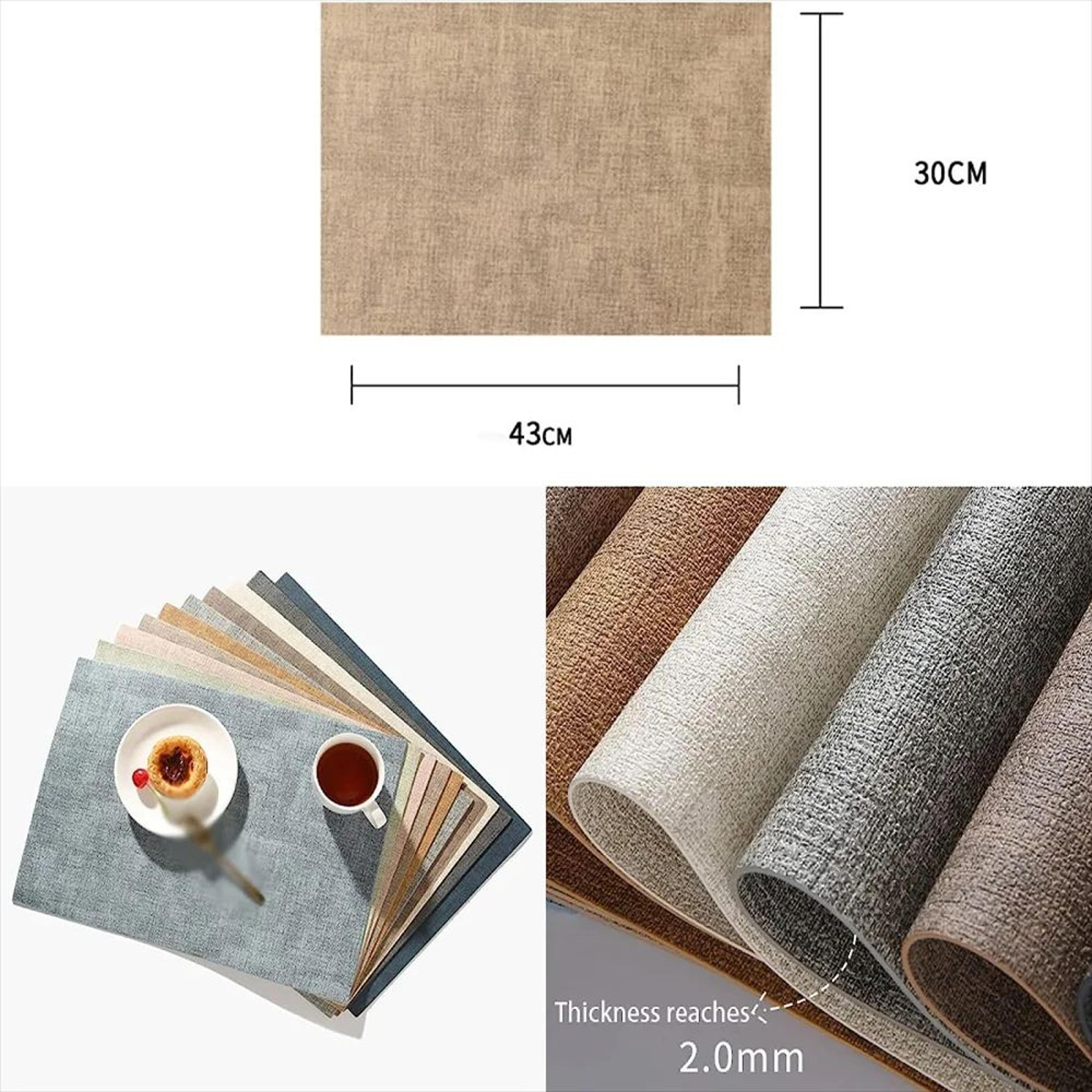PU Leather Placemat Set  Waterproof Washable Table Mats EasyClean Decorative Placemats For Home  Re 1