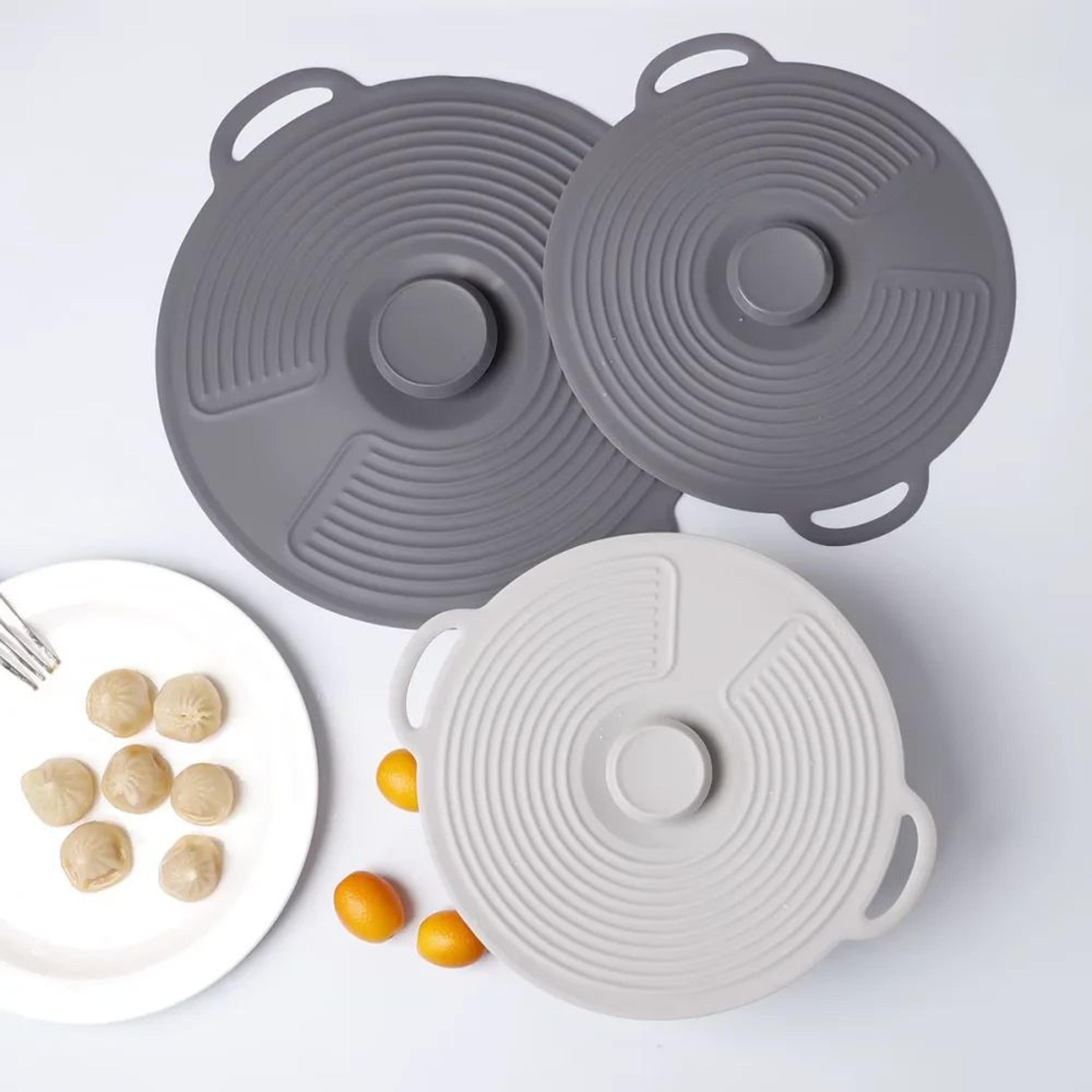 Reusable Silicone Bowl Lids  Microwave Splatter Cover Set HeatResistant Suction Covers For Pots Pan 2