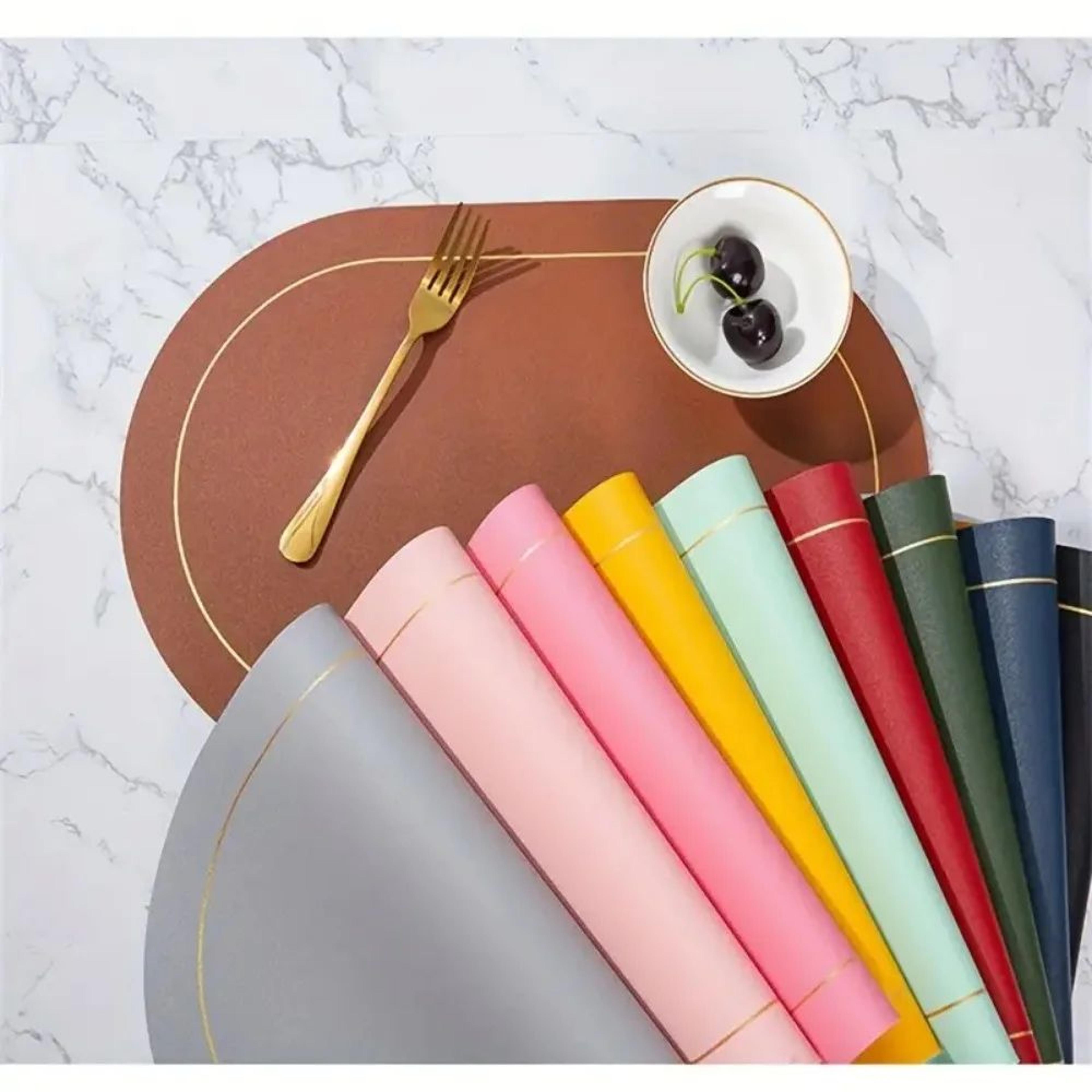Faux Leather Placemats  Double Sided Washable NonSlip Table Mats For Stylish Dining 4