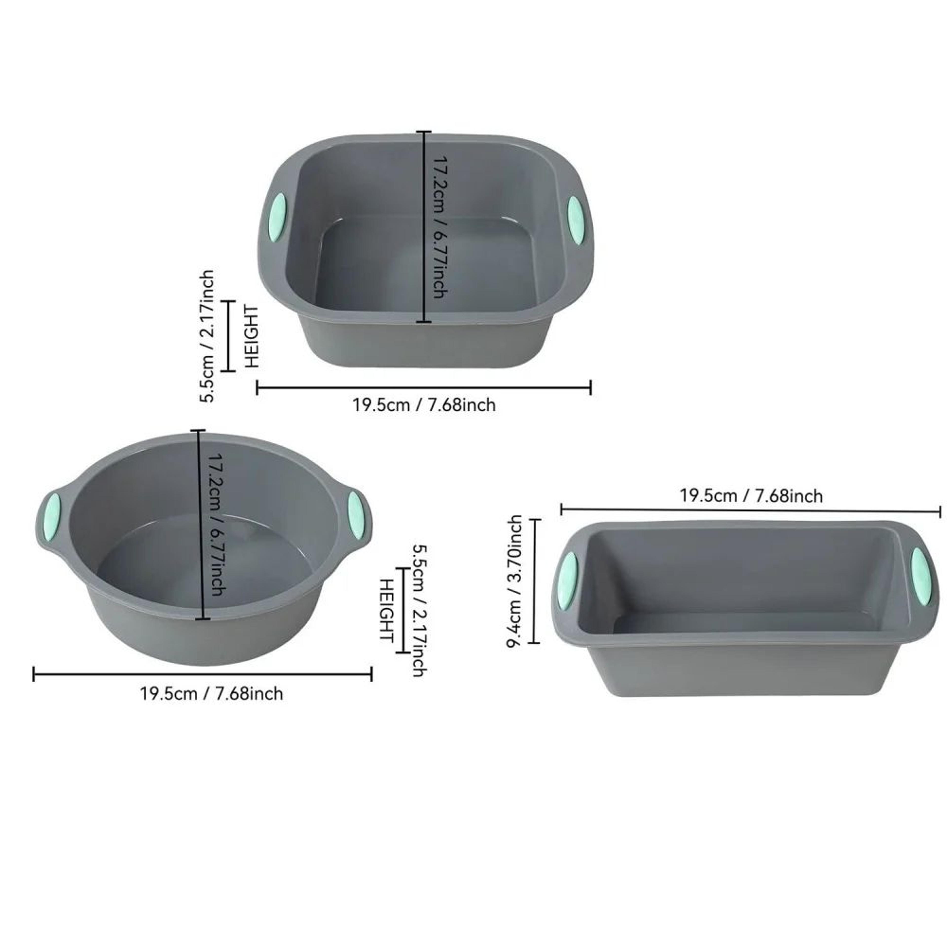MetalReinforced Silicone Cake Pan Set  Nonstick Round Cake Mold For EasyRelease Layer Cakes  Cheese 1