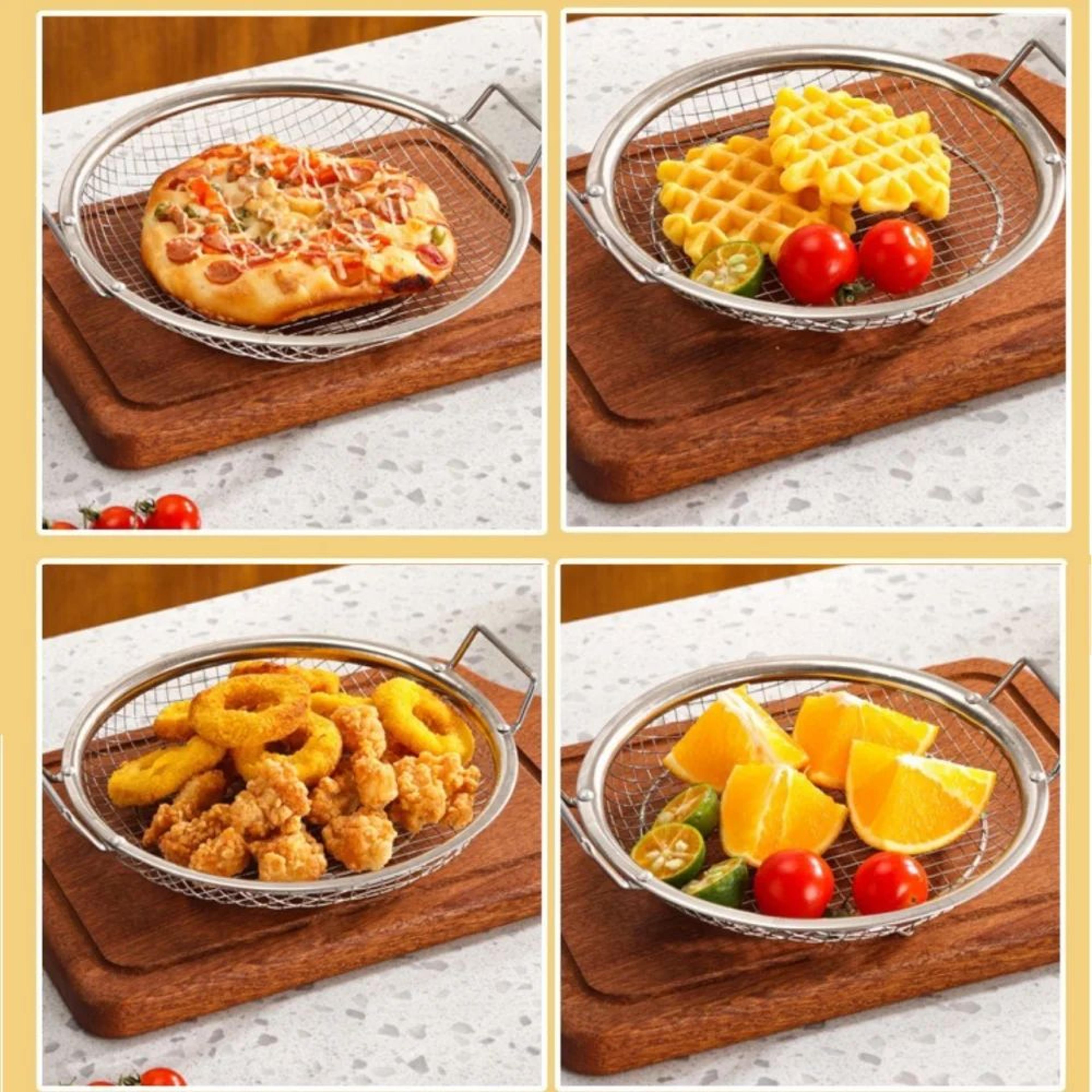 Stainless Steel Fine Mesh Strainer Basket EasyClean Kitchen Sieve For Frying Draining  Filtering 5