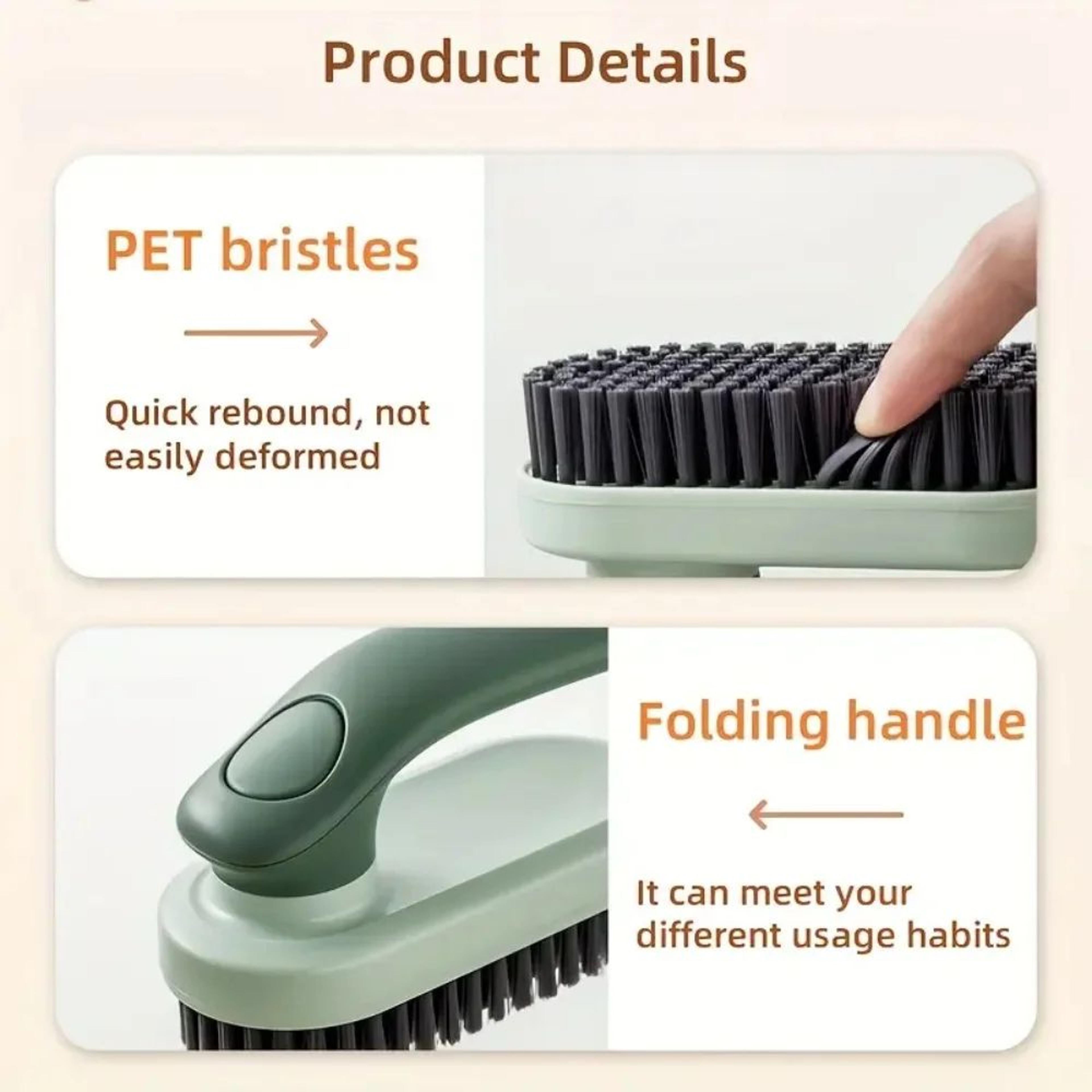 Foldable Soft Bristle Laundry  Shoe Cleaning Brush With Ergonomic Handle 0