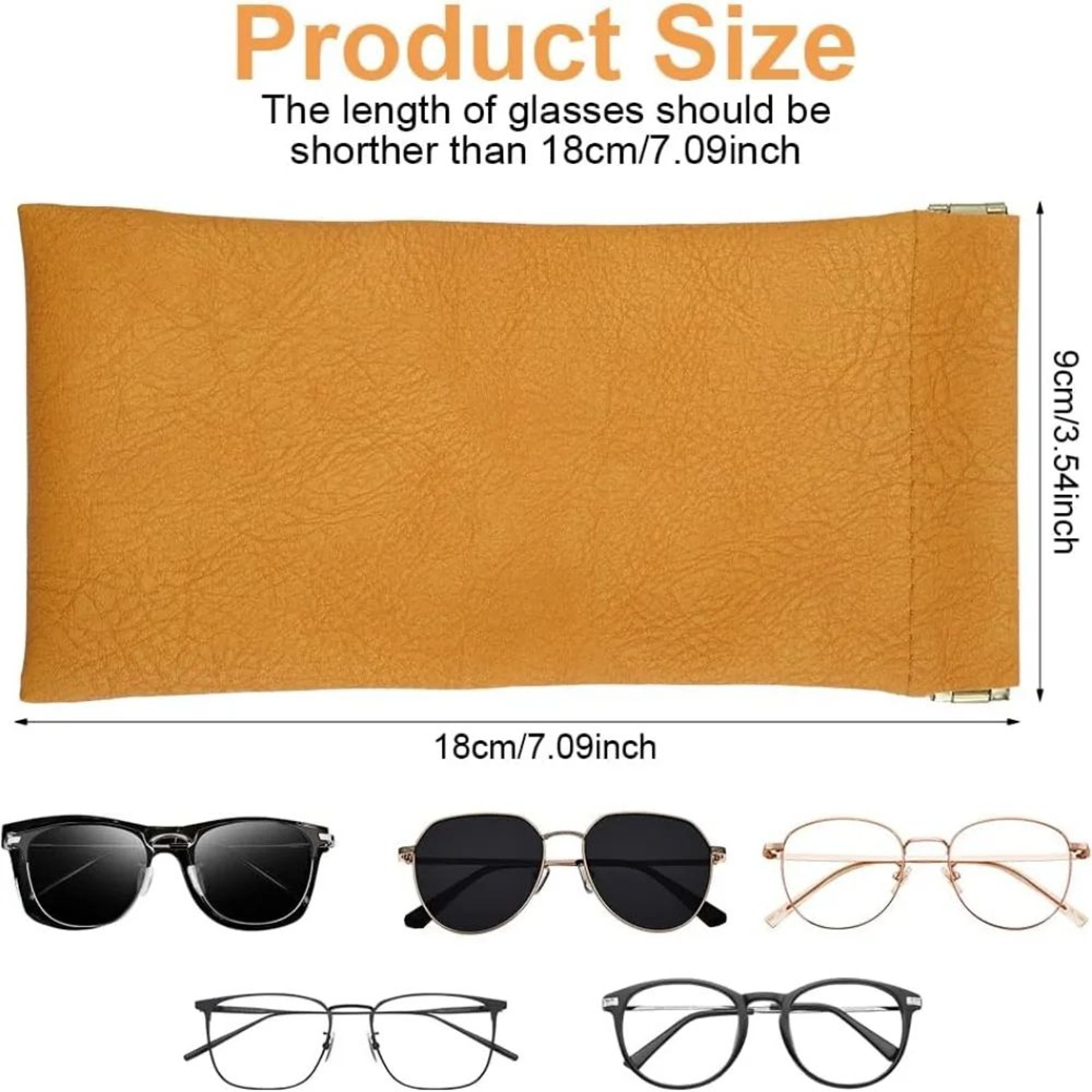 Soft PU Leather Glasses Pouch  SqueezeTop Portable Eyeglass  Sunglasses Case Unisex 1