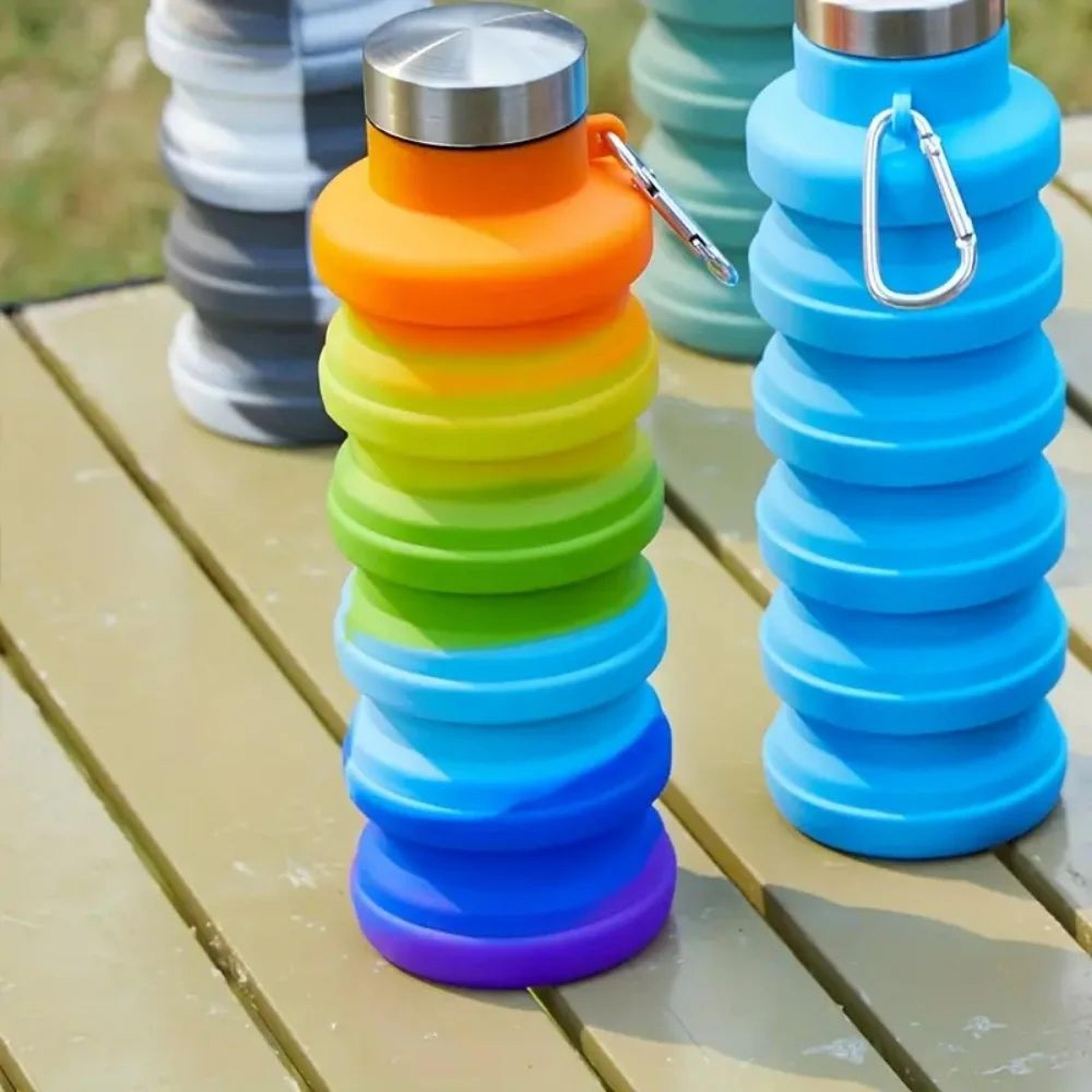 Collapsible Silicone Water Bottle  BPAFree Foldable Leakproof Travel Bottle For Hiking Gym  Everyda 3